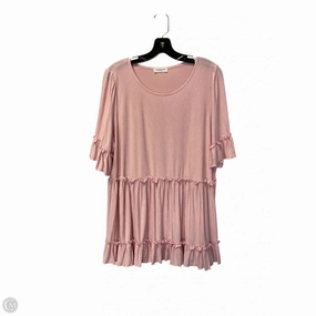 Top Short Sleeve By Chicsoul In Pink, Size: 1x Everyday Layering Slim Waistband