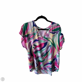 Top Short Sleeve By Clothes Mentor In Pink & White, Size: 3x OdorResistant Fabric Seam Free Edging