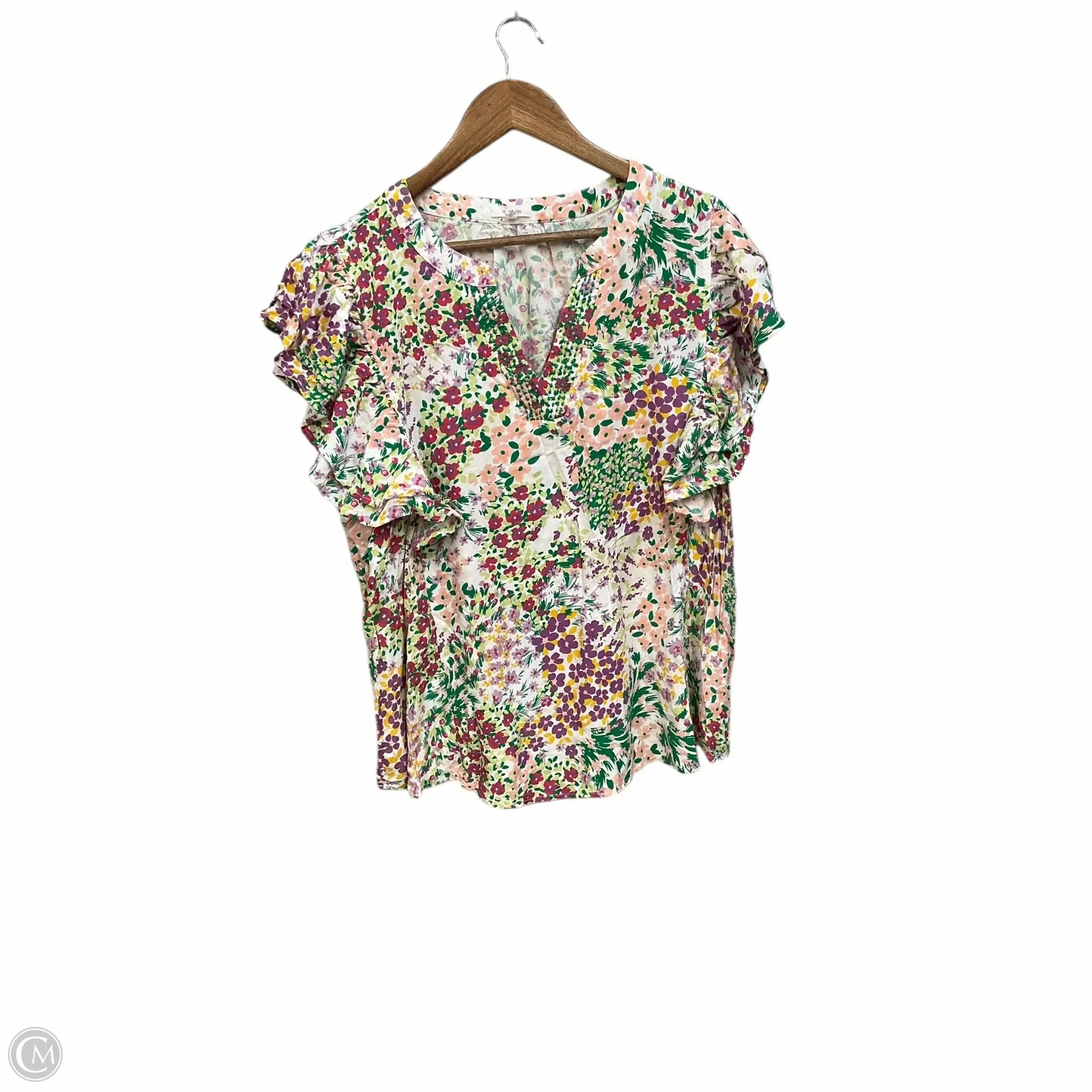 Top Short Sleeve By Maurices In Floral Print, Size: 3x High-Quality Cotton Affordable accessibility