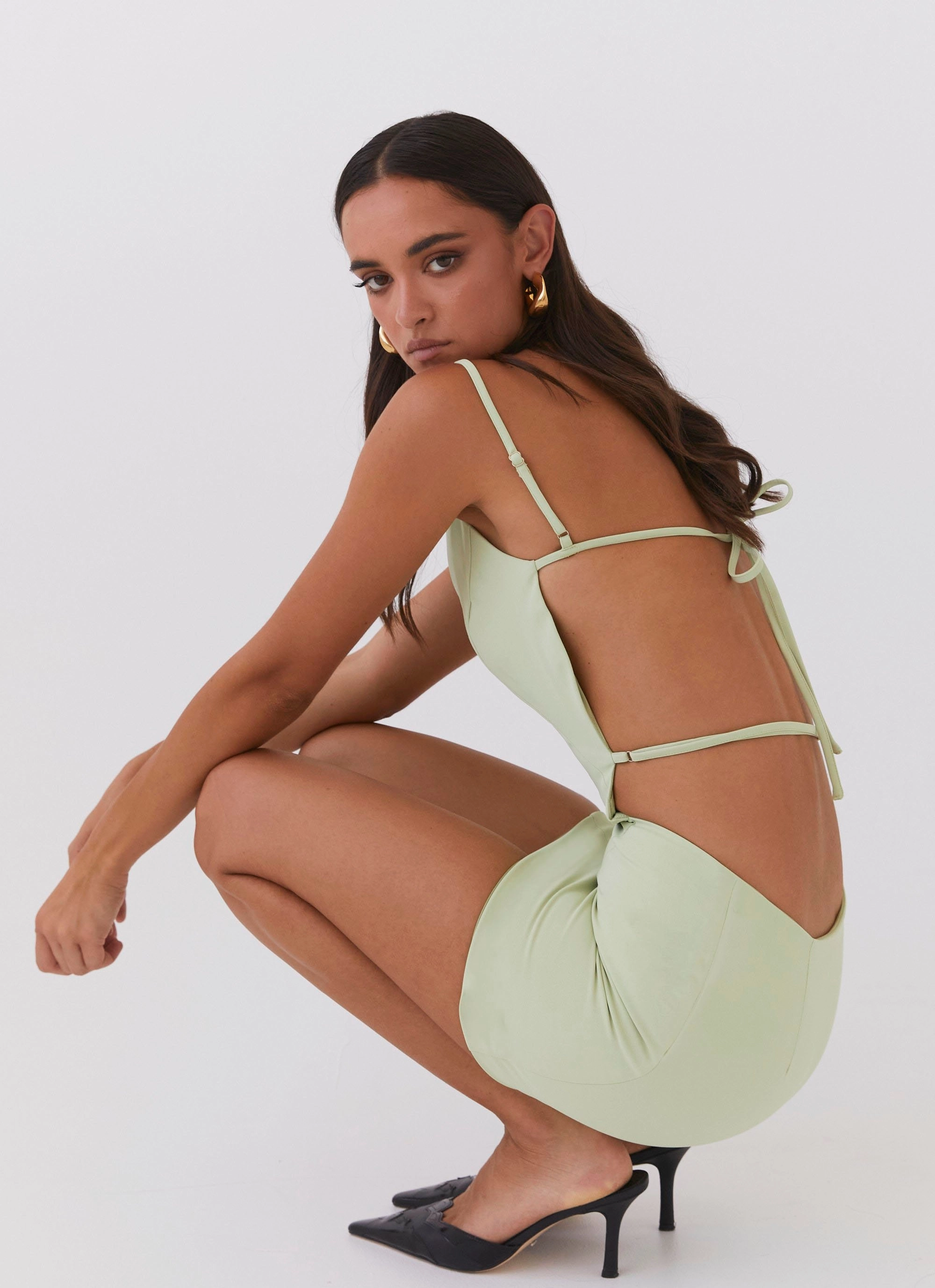 Lindsey Cutout Mini Dress - Green Zest QuickReleaseClasp Dreamy Silhouette