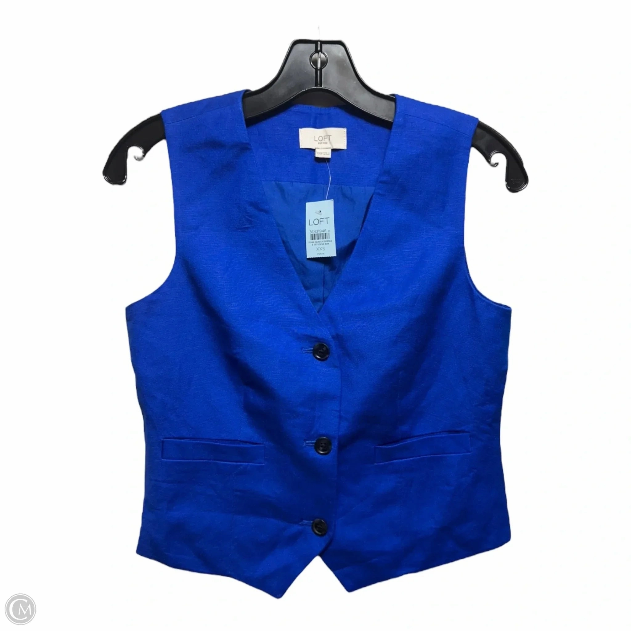 Linen Blend Pocket Vest By Loft In Blue, Size: XXSP Softshell Coating Ultra Light Packable