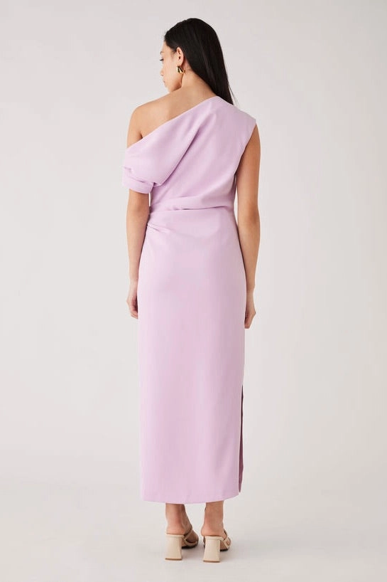 Regency Lilac Off Shoulder Midi Dress Relax Style