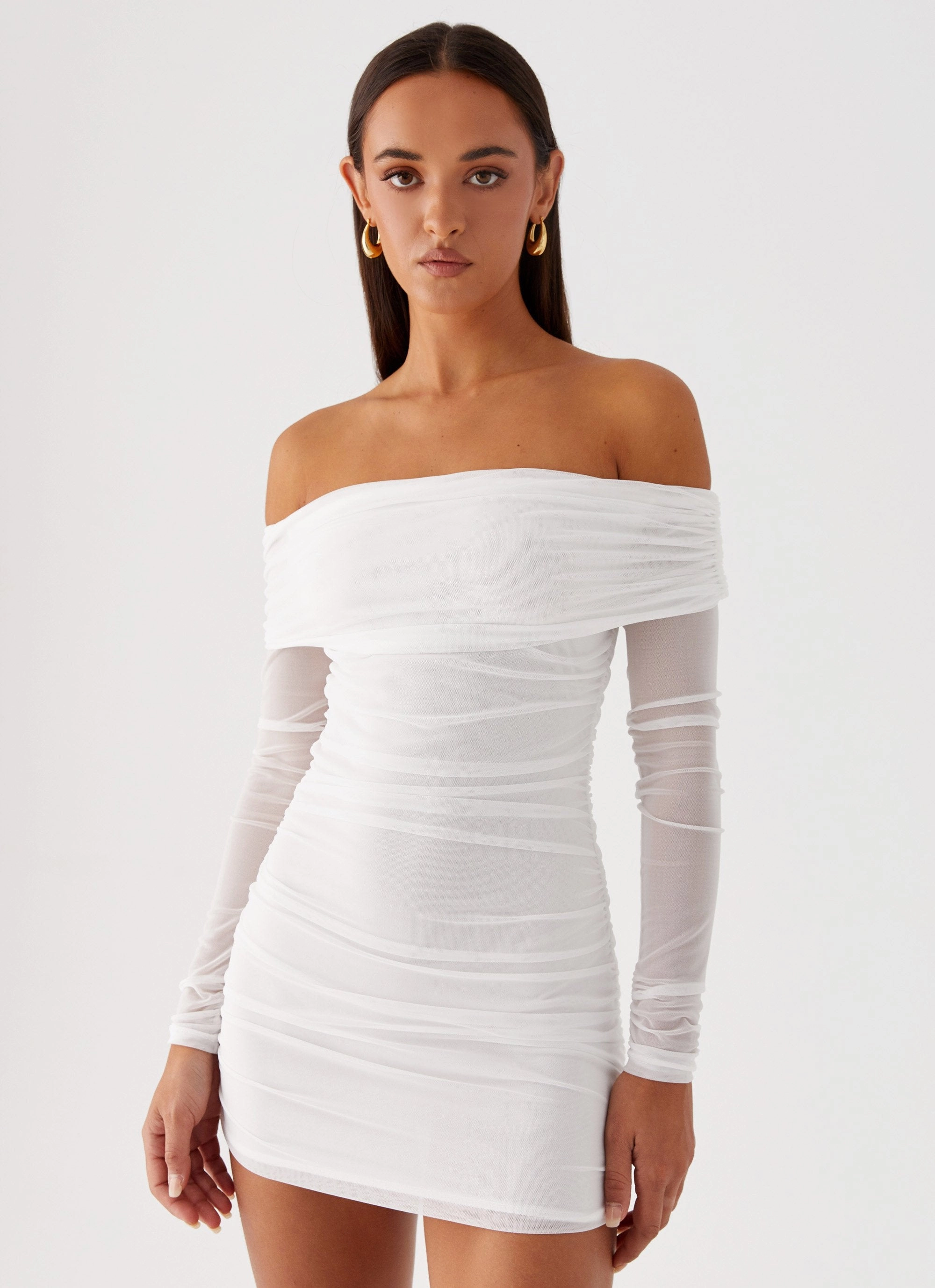 Liquid Spirit Mini Dress - White Open-back Charming Fit