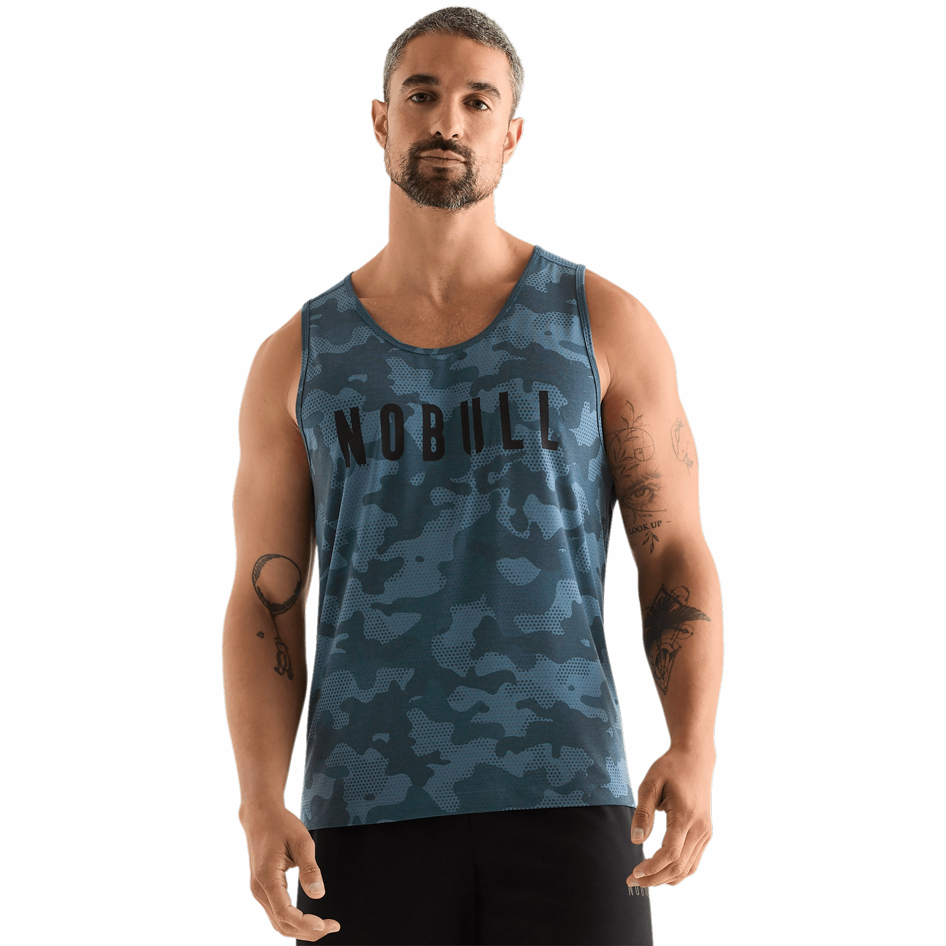 Grid Back Panel Men's Camo NOBULL Tank