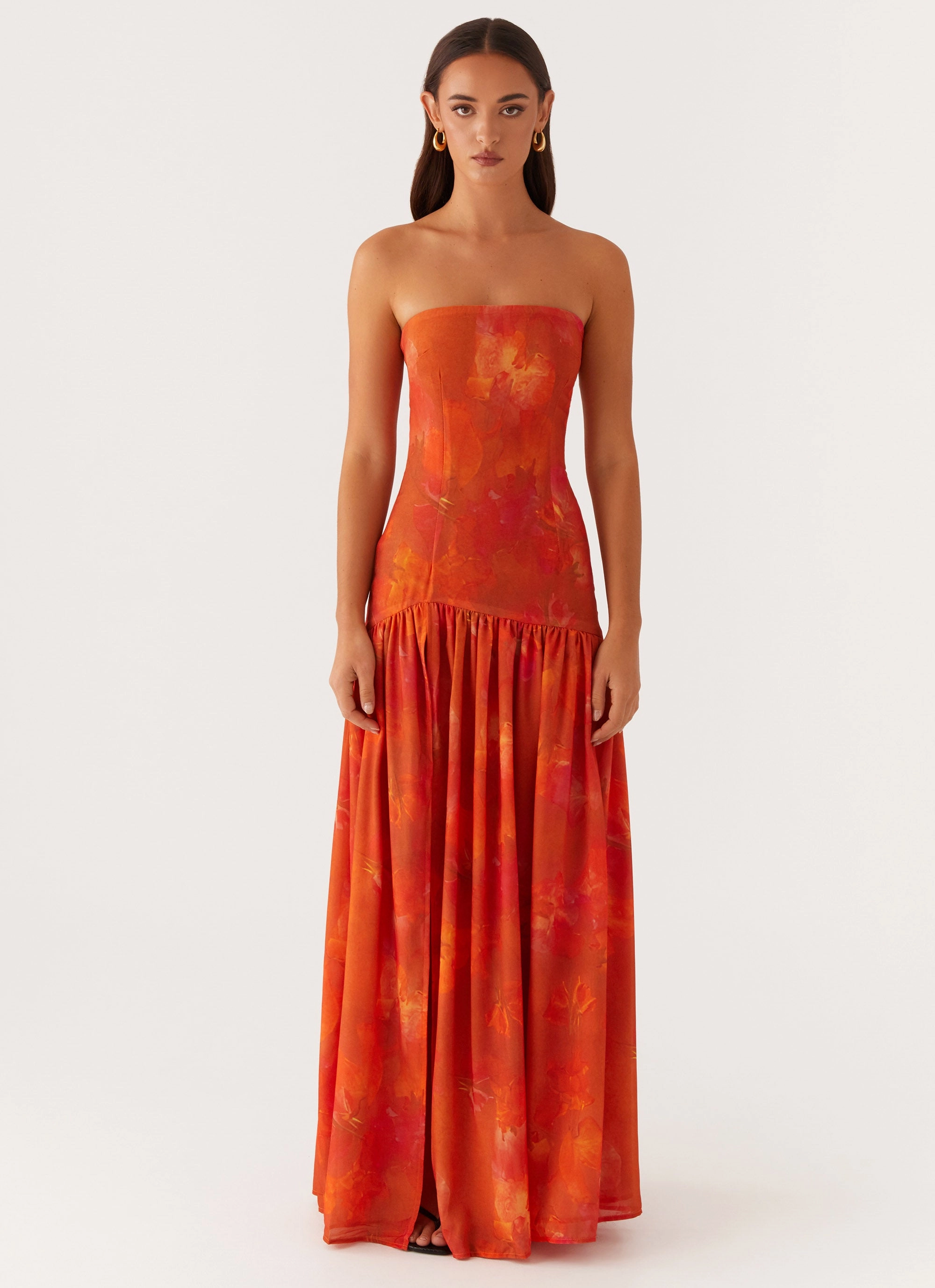 Eden Strapless Maxi Dress - Amber Gathered Skirt