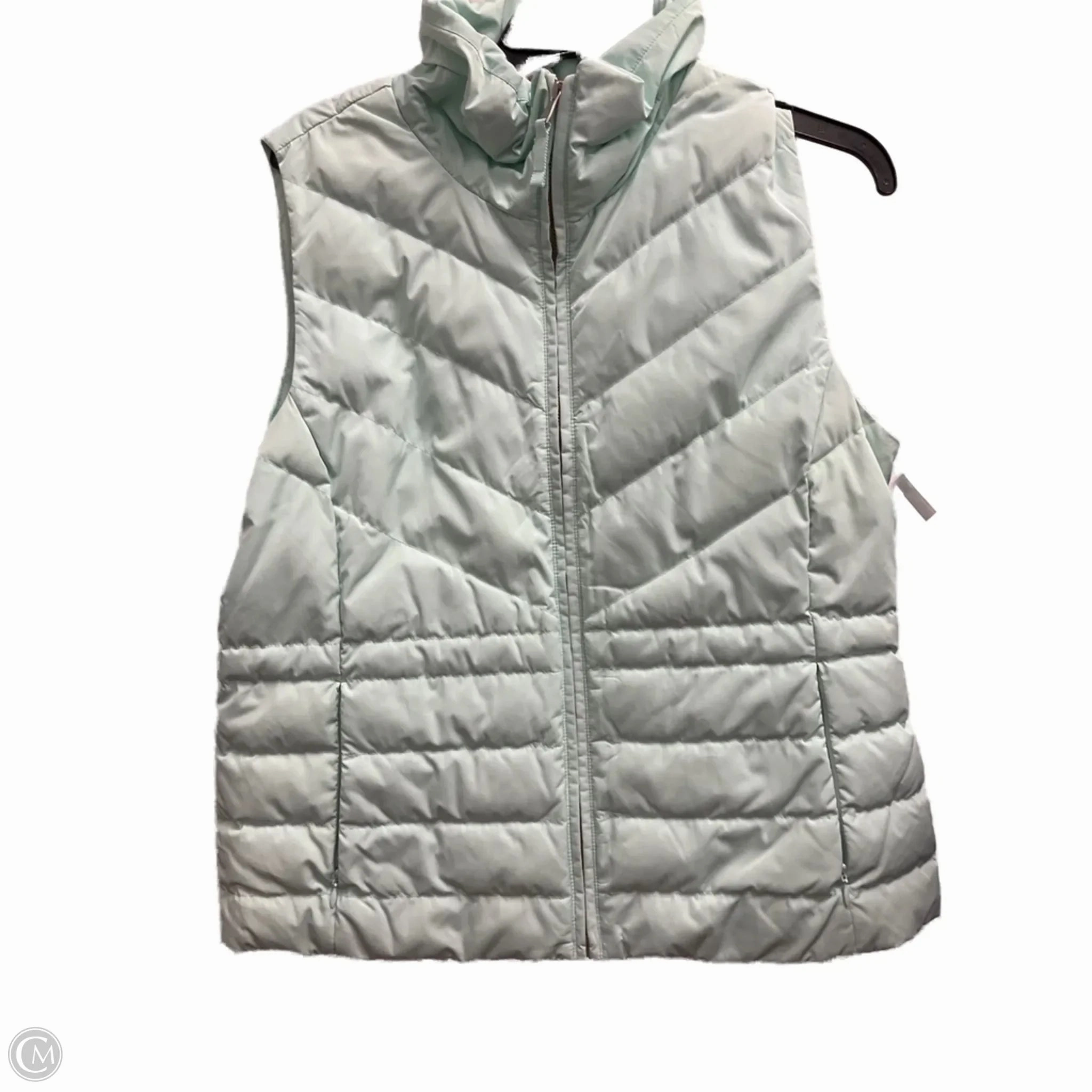 Houndstooth Print Vest Puffer & Quilted By Talbots In Blue, Size: Lp