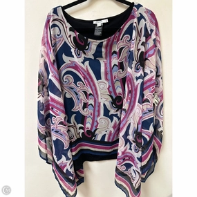 Top Short Sleeve By Chicos In Purple, Size: 2x Ribbed Collar Trim