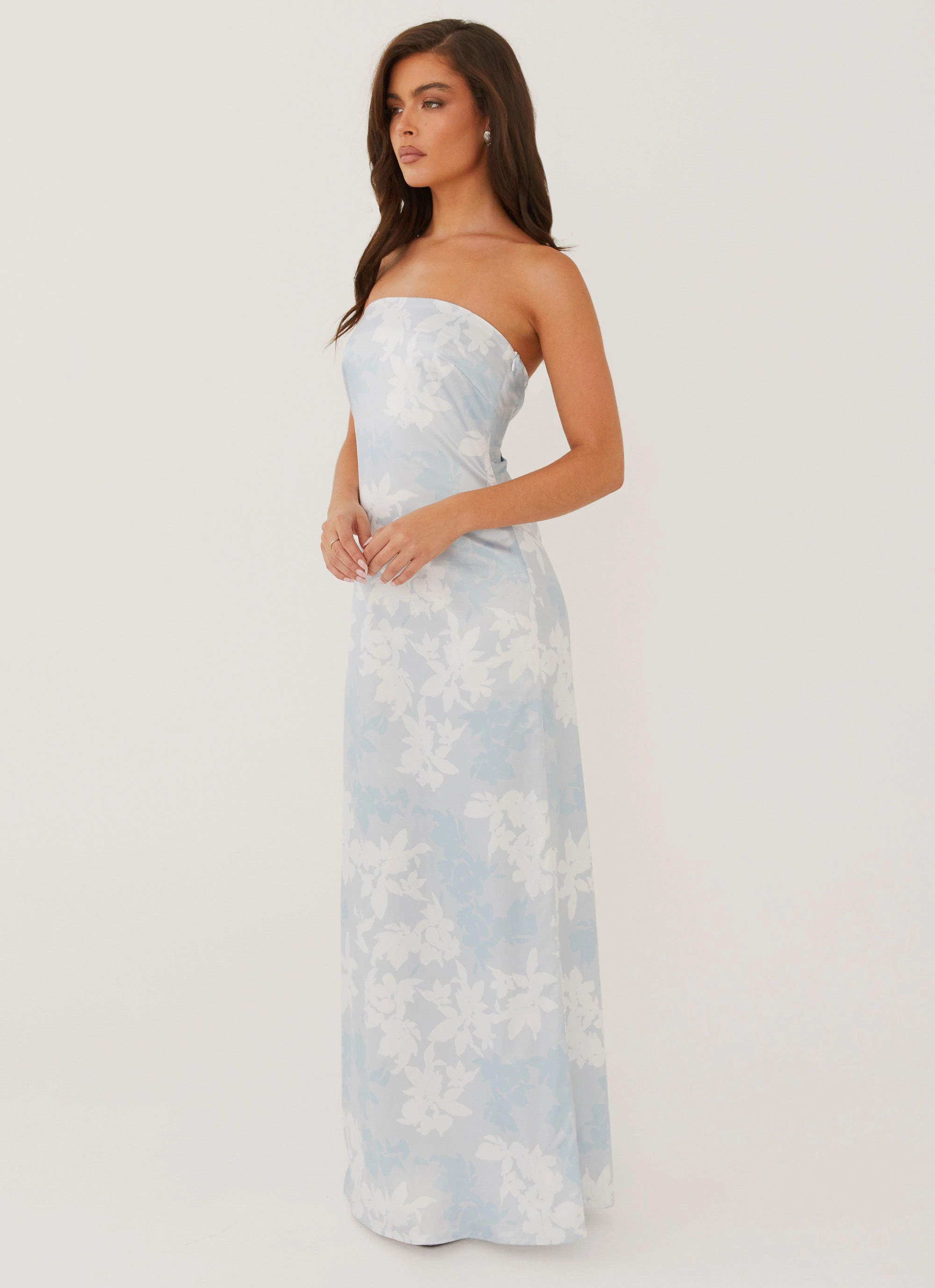 Love Me More Maxi Dress - Blue Blossom Beauty Zone Flattering Fit for All