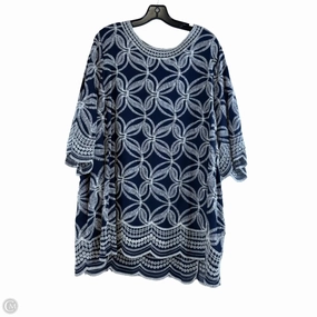 Top Short Sleeve By Solitaire In Blue & White, Size: 2x Easy Wear Look Active Trend Look