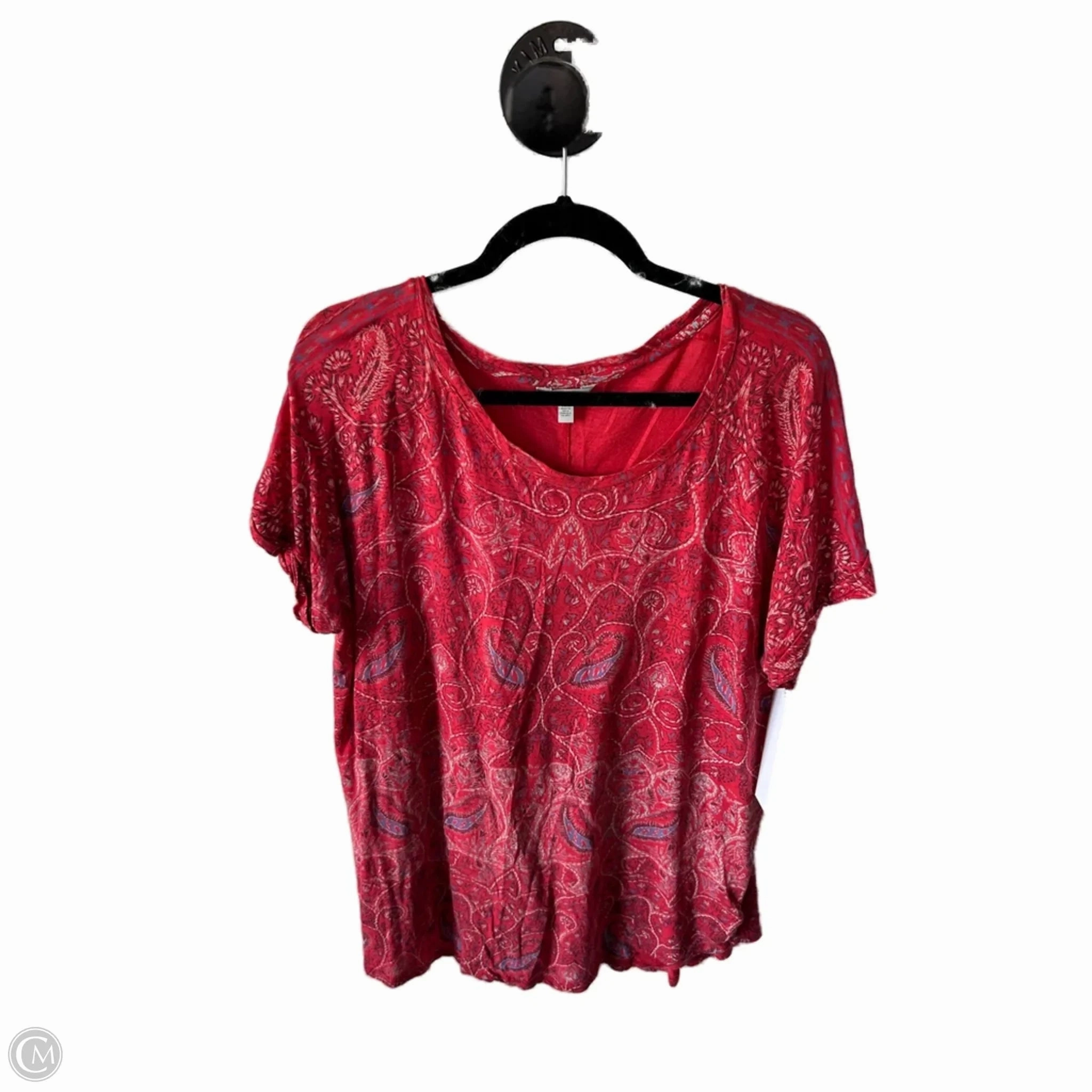 Top Short Sleeve By Lucky Brand In Red, Size: 1x Relaxed and Easy