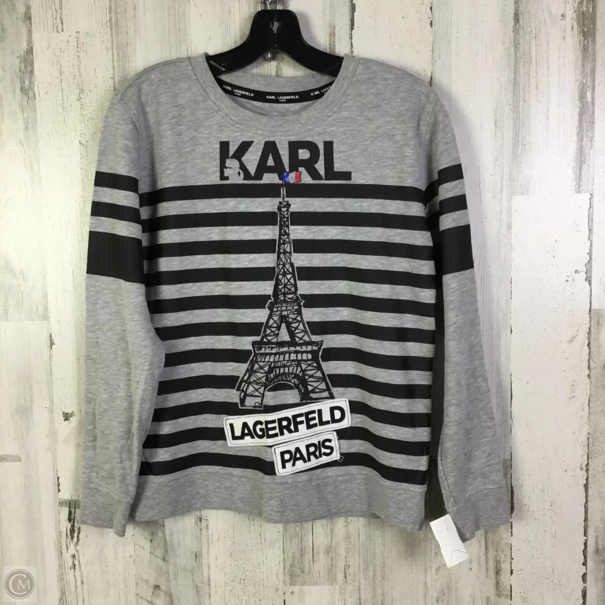 Cozy Knit Look Simple Warmth Sweater Designer By Karl Lagerfeld In Grey, Size: Xs