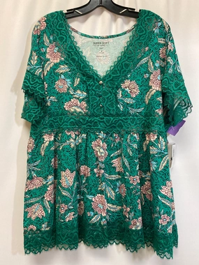 Layered Wear Green Top Short Sleeve Torrid, Size 2x