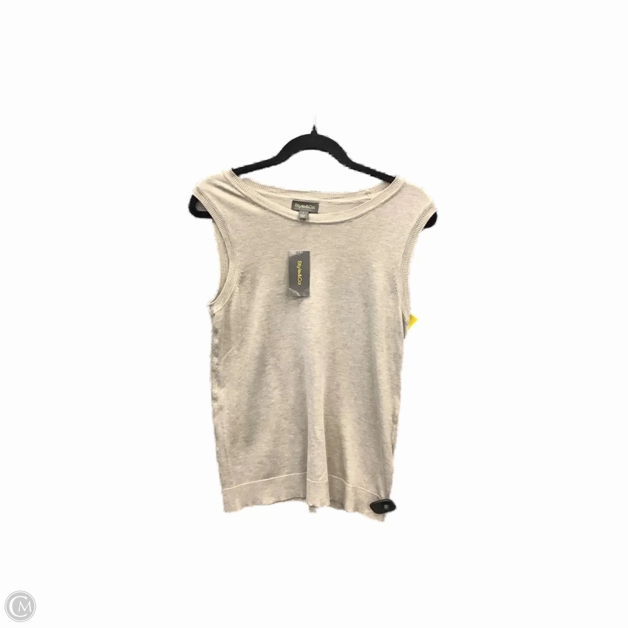 Sleek Comfort AbrasionResistant Vest Sweater By Style And Company In Grey, Size: S