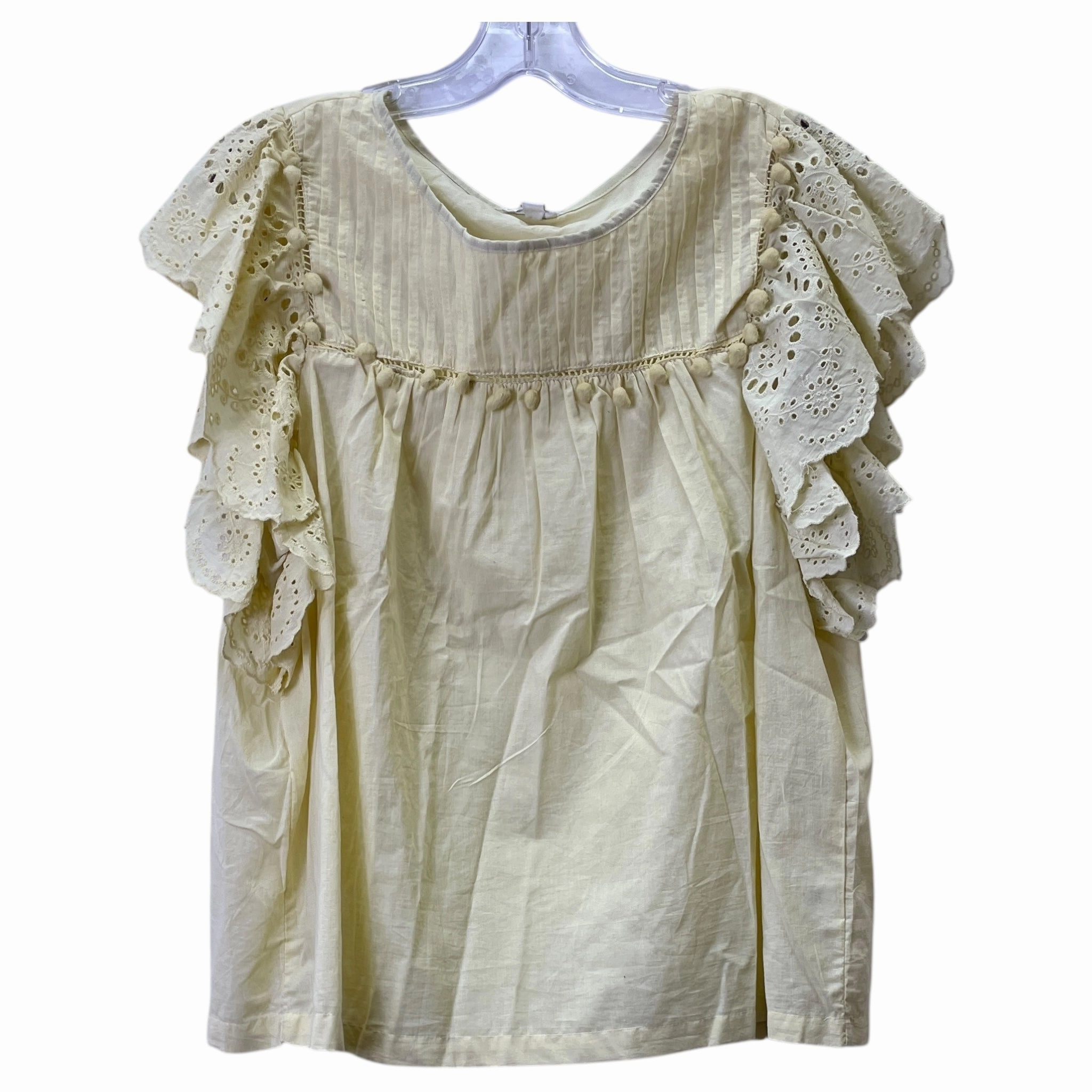 Simple and Chic Top Ss By Jennifer &Grace In Yellow, Size:Xl