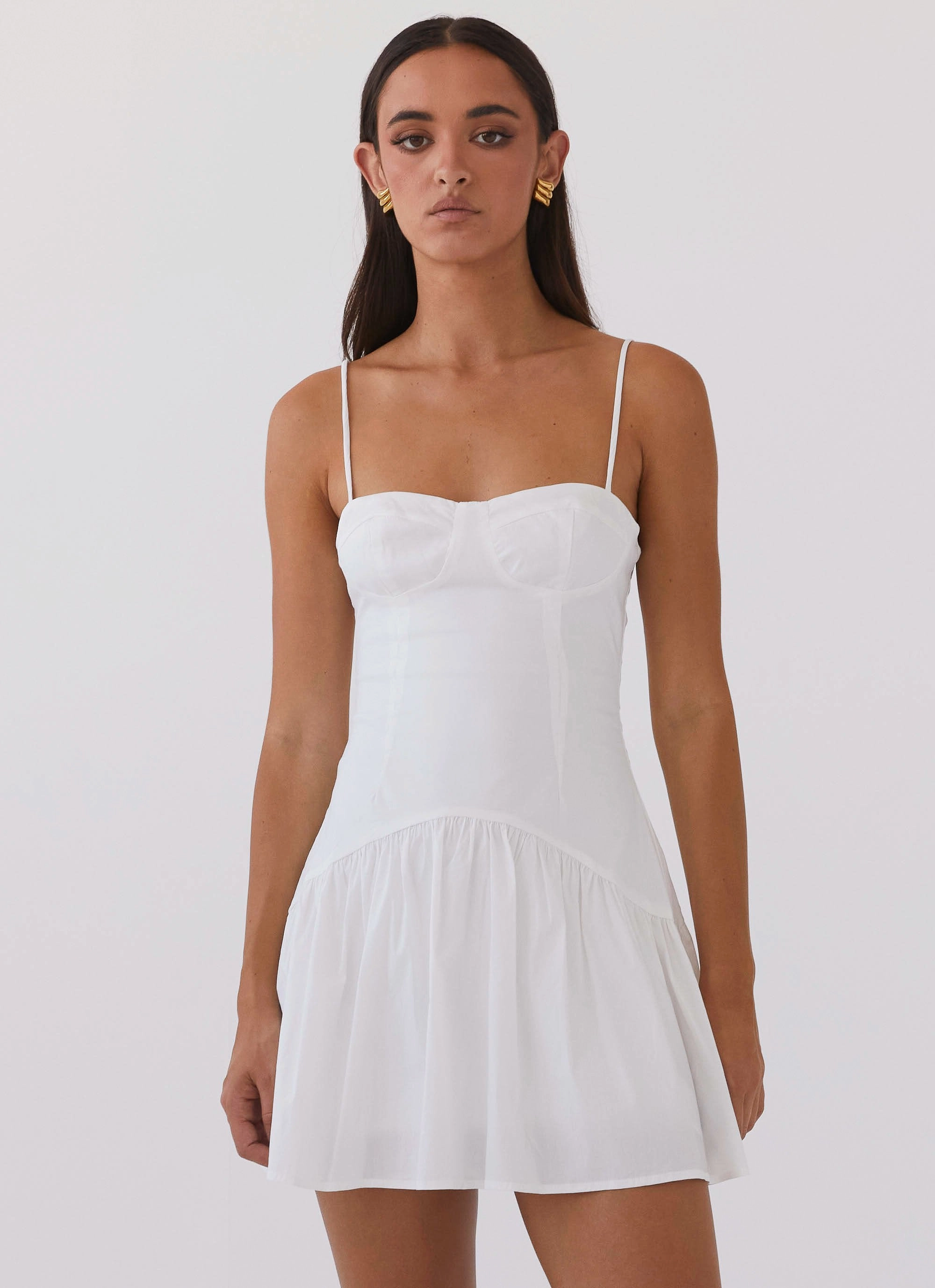 Stain-Resistant Mood Booster Endless Summer Mini Dress - White