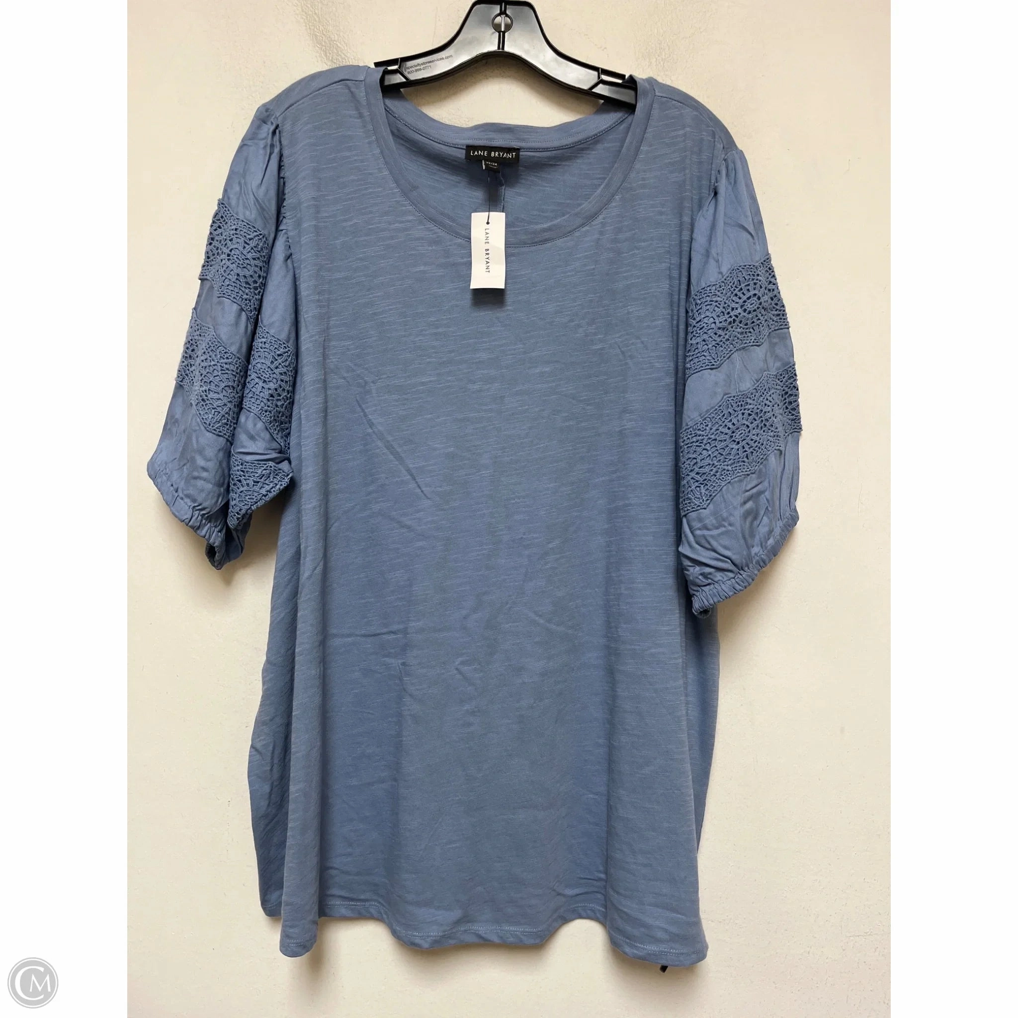 Layered Wear Top Short Sleeve Basic By Lane Bryant In Blue, Size: 3x