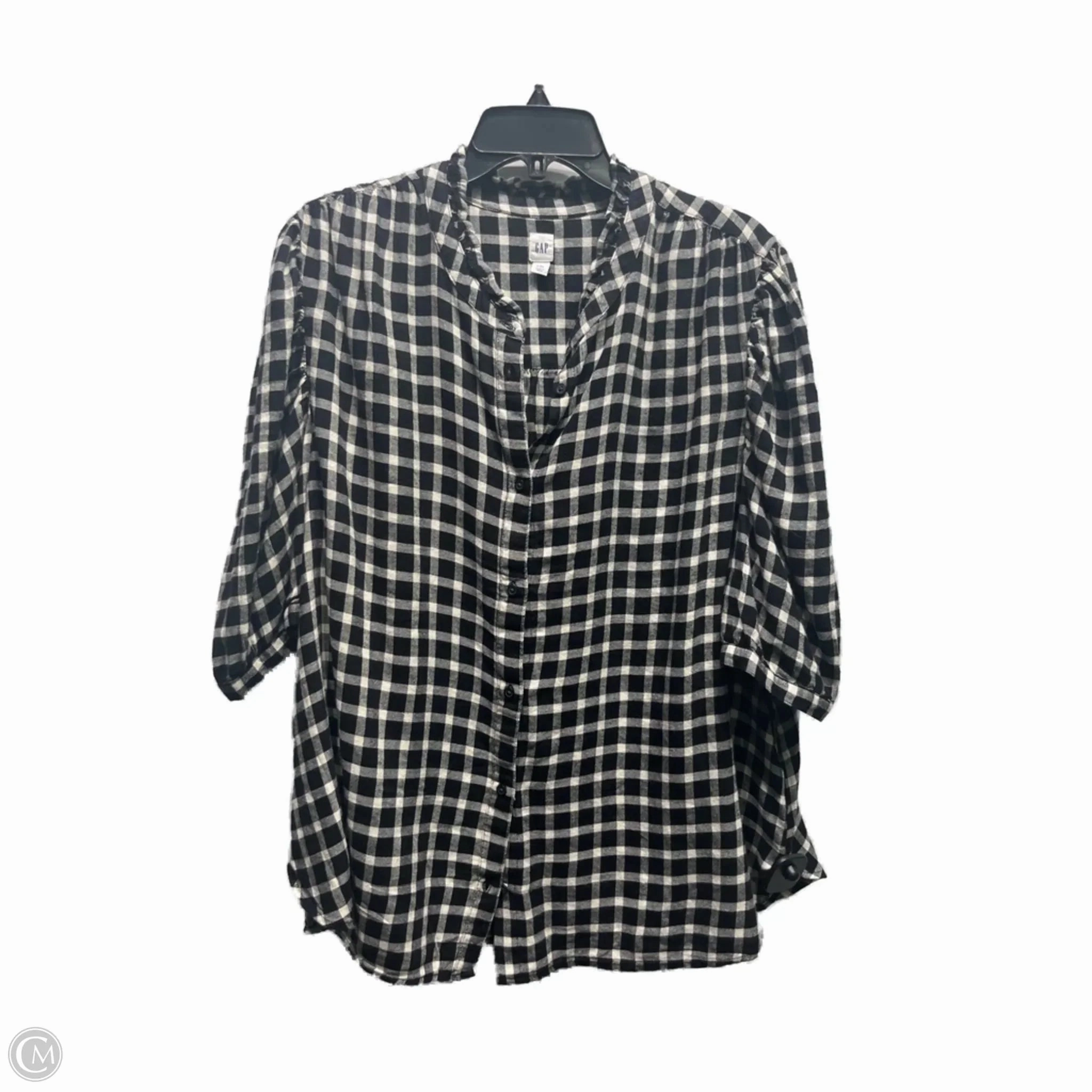 Comfort Wear Fit Comfy Essentials Wear Top Short Sleeve By Gap In Black & White, Size: Xxl