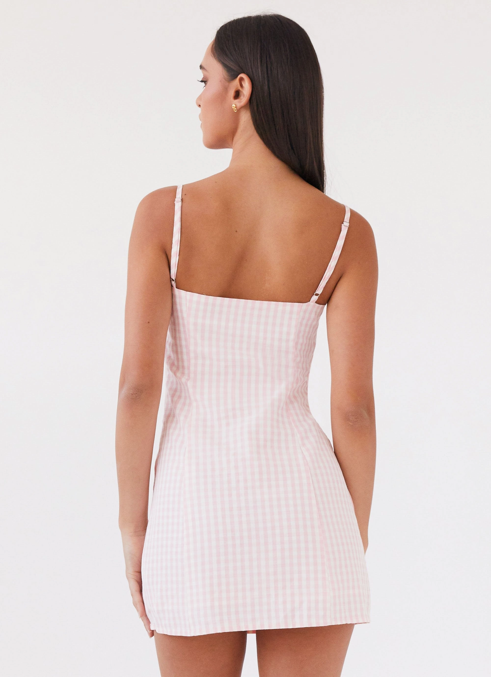 Bellissima Bustier Mini Dress - Pink Gingham Dressy Glow