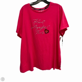 Minimalist Apparel Cycling endurance Top Short Sleeve Designer By Karl Lagerfeld In Pink, Size: 1x