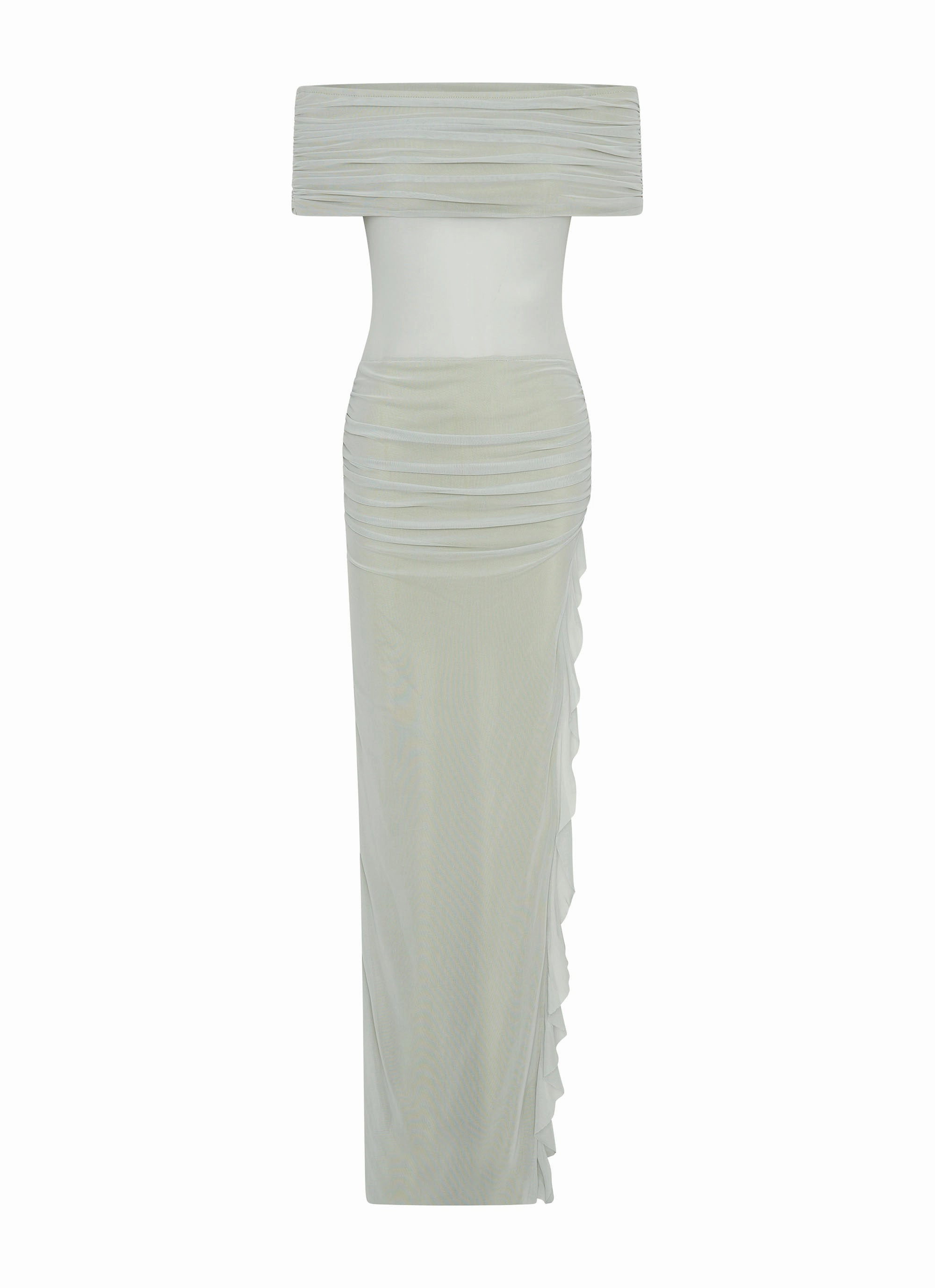 Nelly Off Shoulder Maxi Dress - Pistachio Natural Style