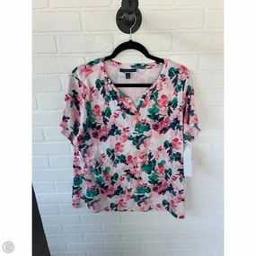 Top Short Sleeve By Karen Scott In Green & Pink, Size: 2x All-Season Comfort MultipurposeUse