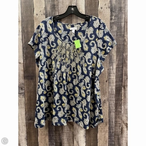 Top Short Sleeve By Cme In Navy, Size: 2x Bold Design Casual Look