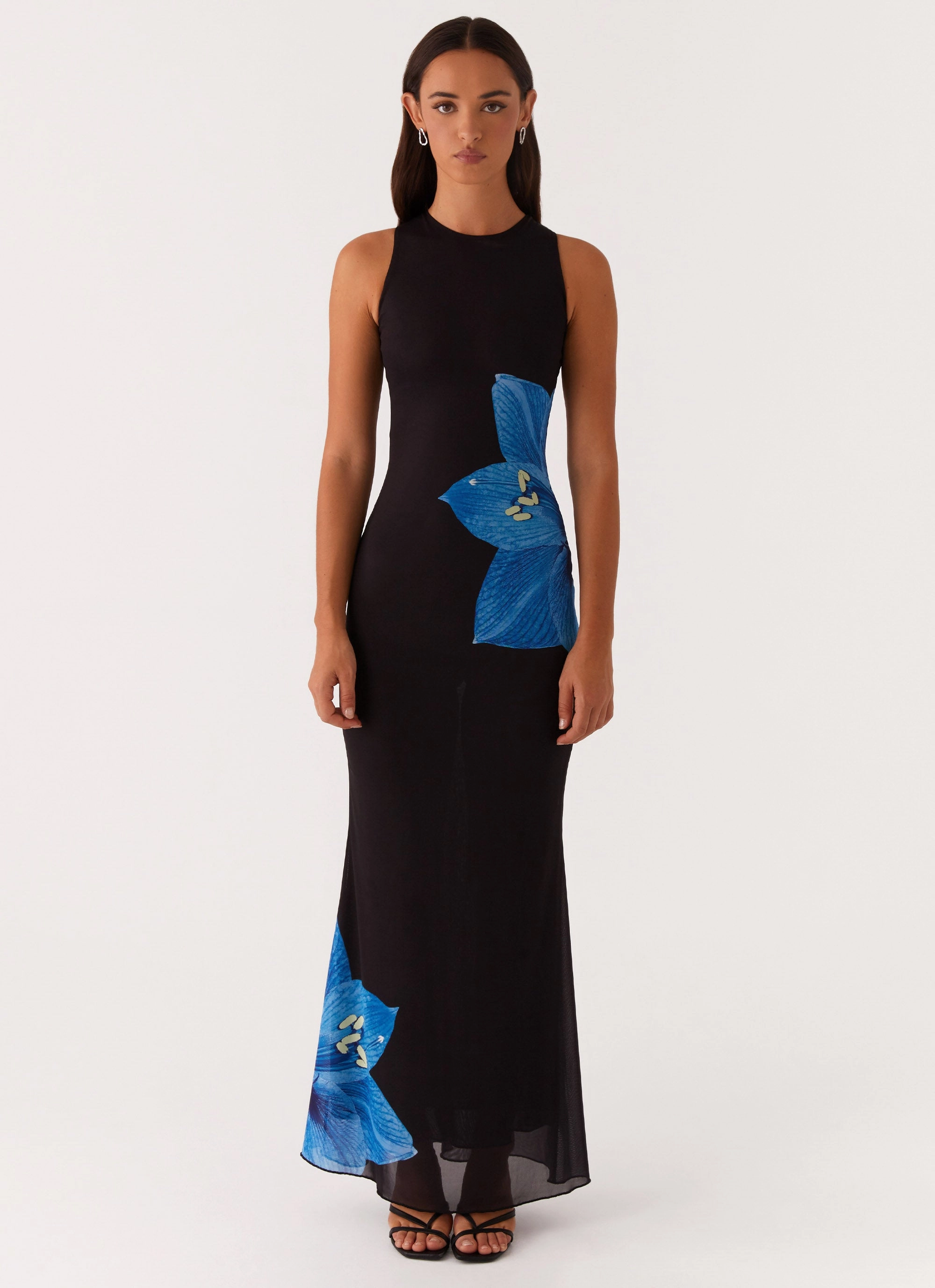 Contrasting Detail Manhattan Nights Maxi Dress - Black