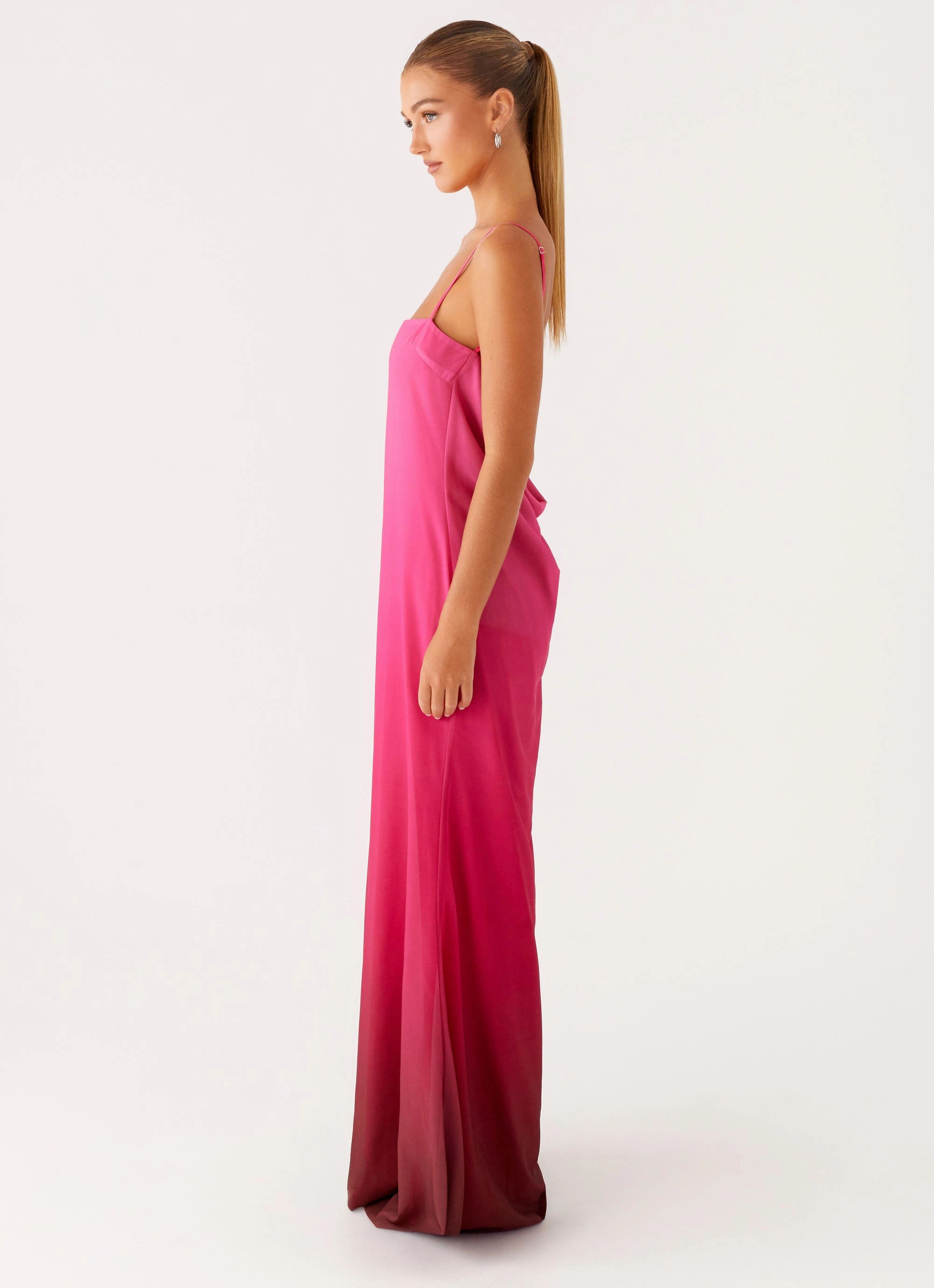 Marianne Maxi Dress - Fuchsia Gradient Subtle Finish Soft Structure