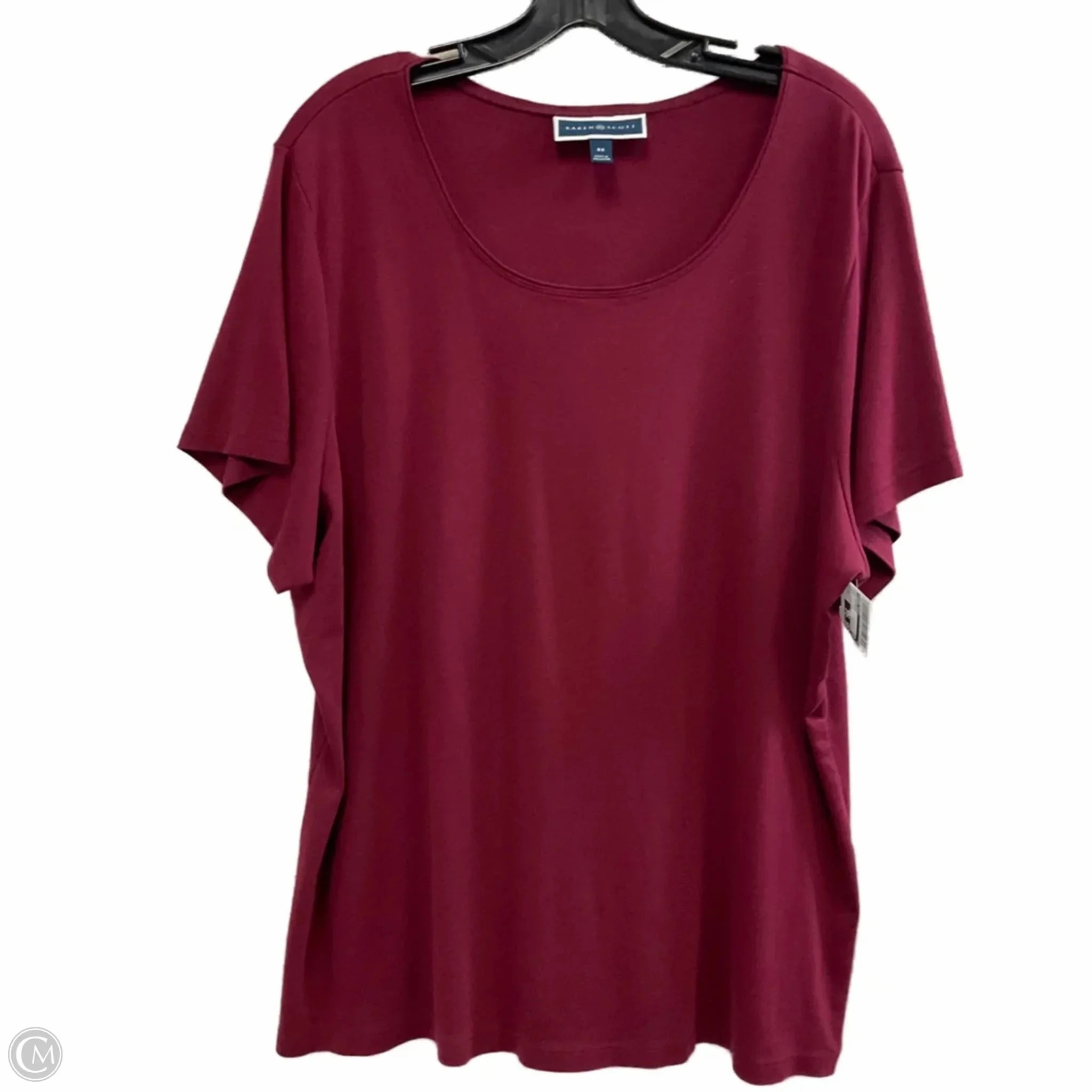 Trendy Casual Wear Top Short Sleeve Basic By Karen Scott In Red, Size: 3x