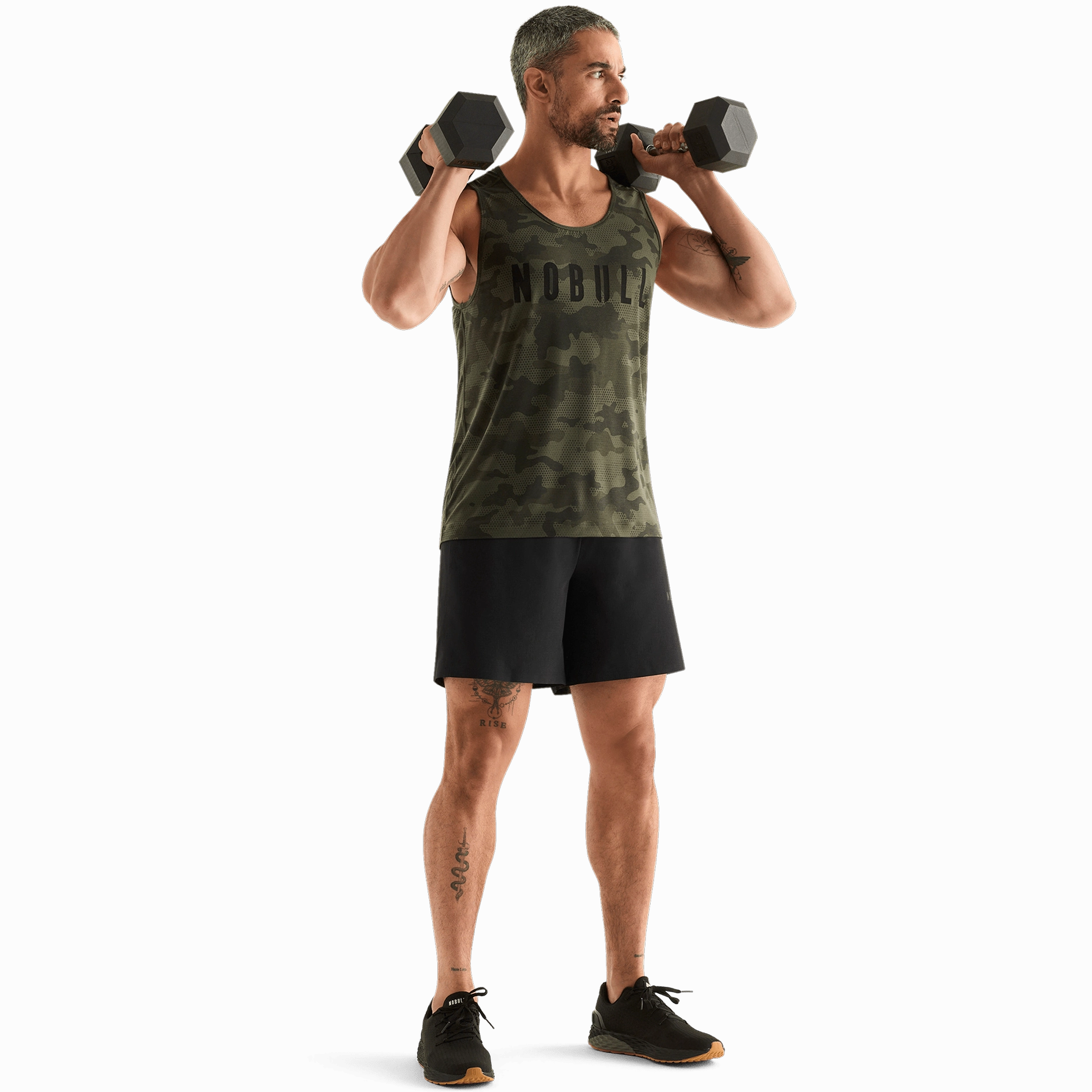 Men's Camo NOBULL Tank Layered Collar System Hot Weather