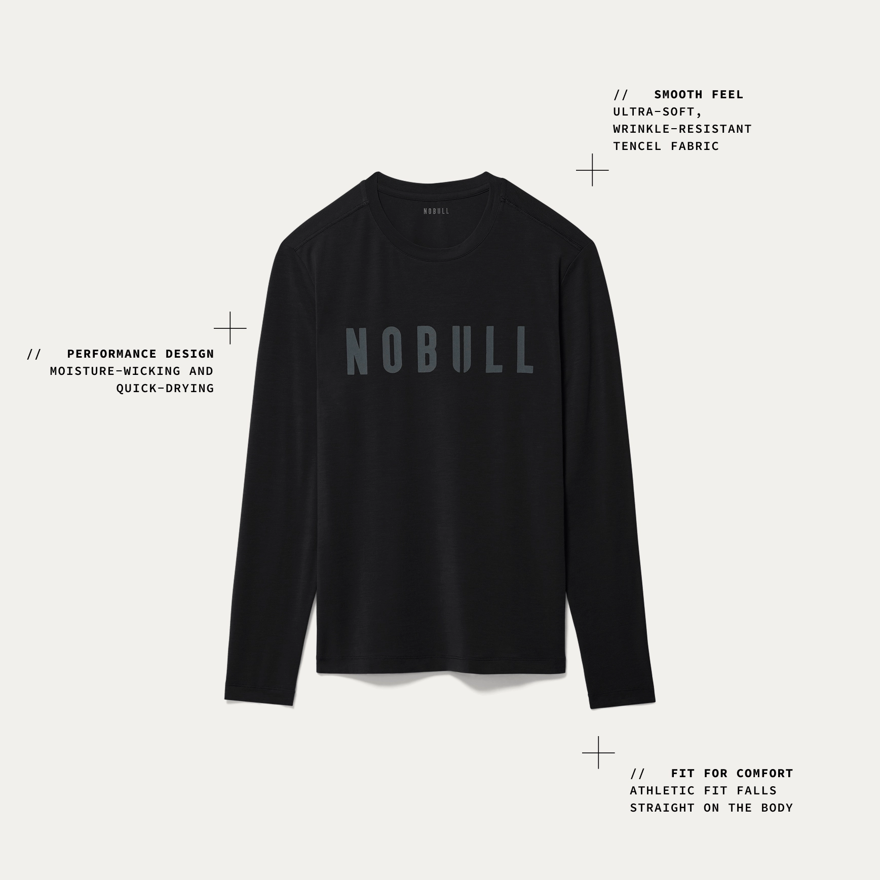 Layered Panel Design OversizedFit Men's NOBULL Long Sleeve Tee