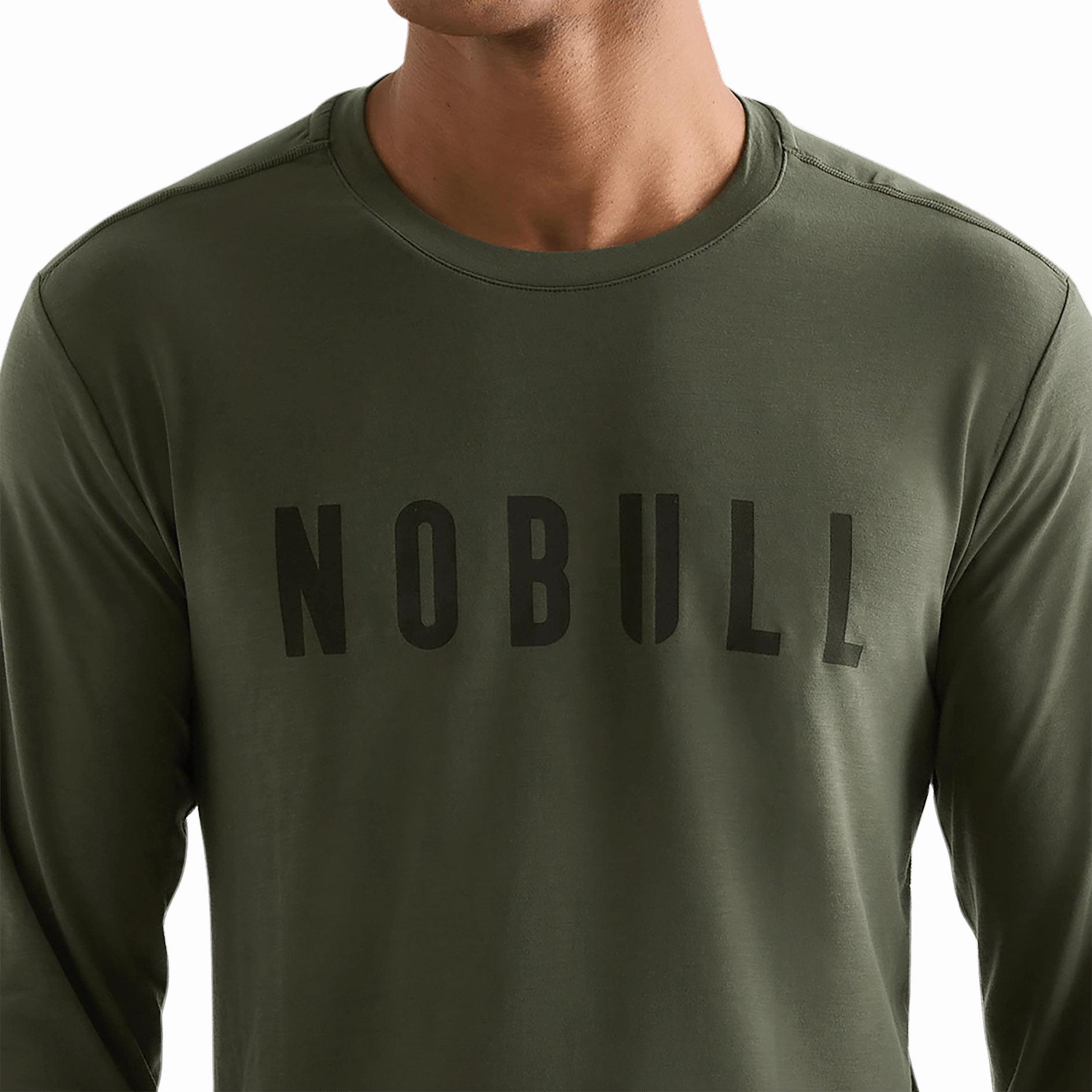 Men's NOBULL Long Sleeve Tee Asymmetrical hem Contoured Armhole Design