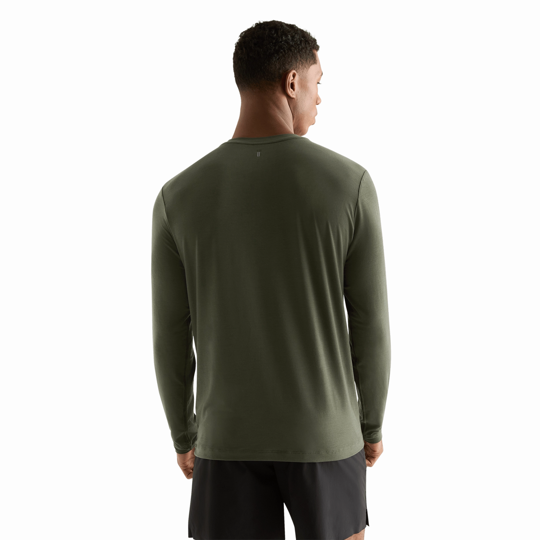 Men's NOBULL Long Sleeve Tee DurableStitching Scoop Neck Shape