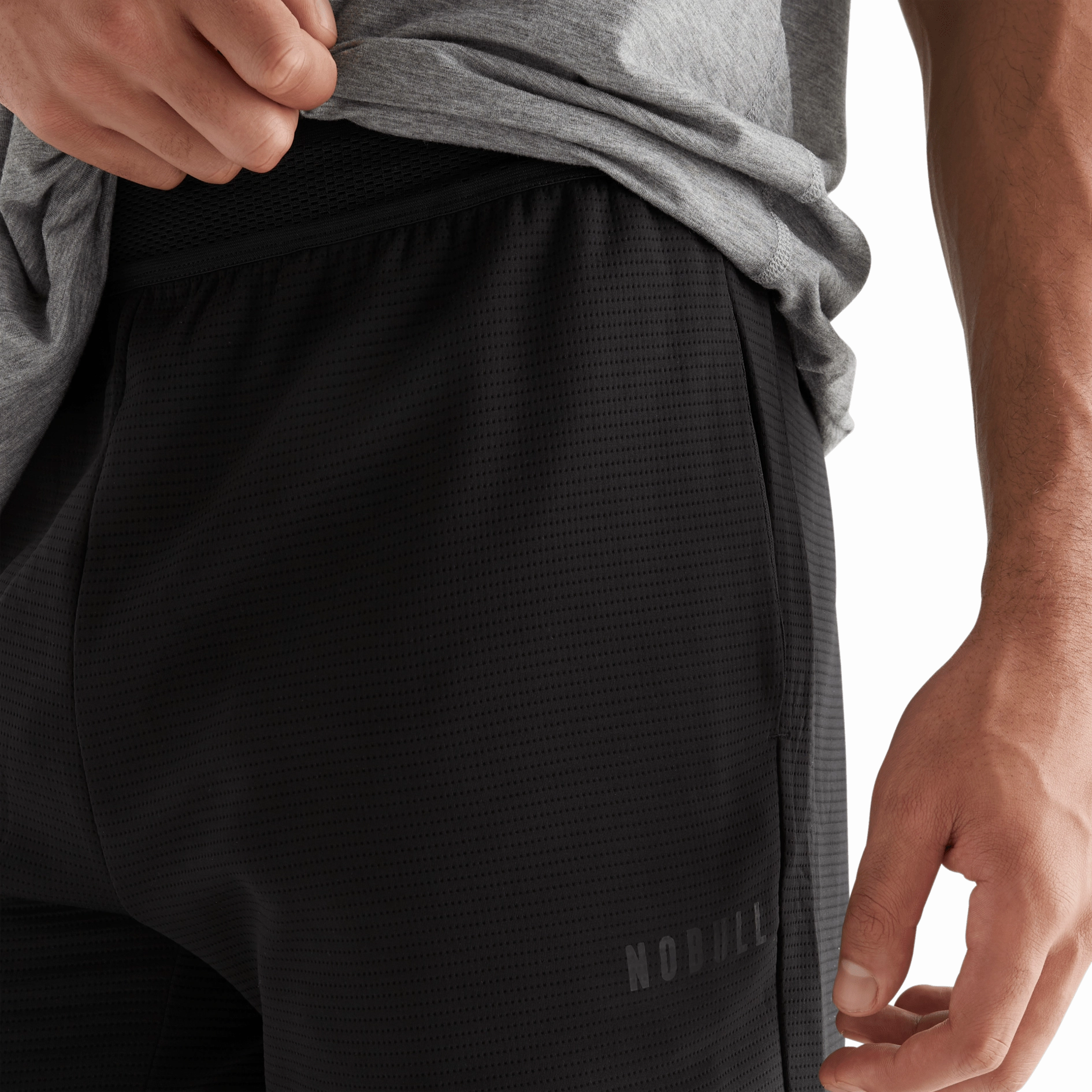 Men's Textured Knit Short 7" Stretch Woven Fabric Fit Freedom