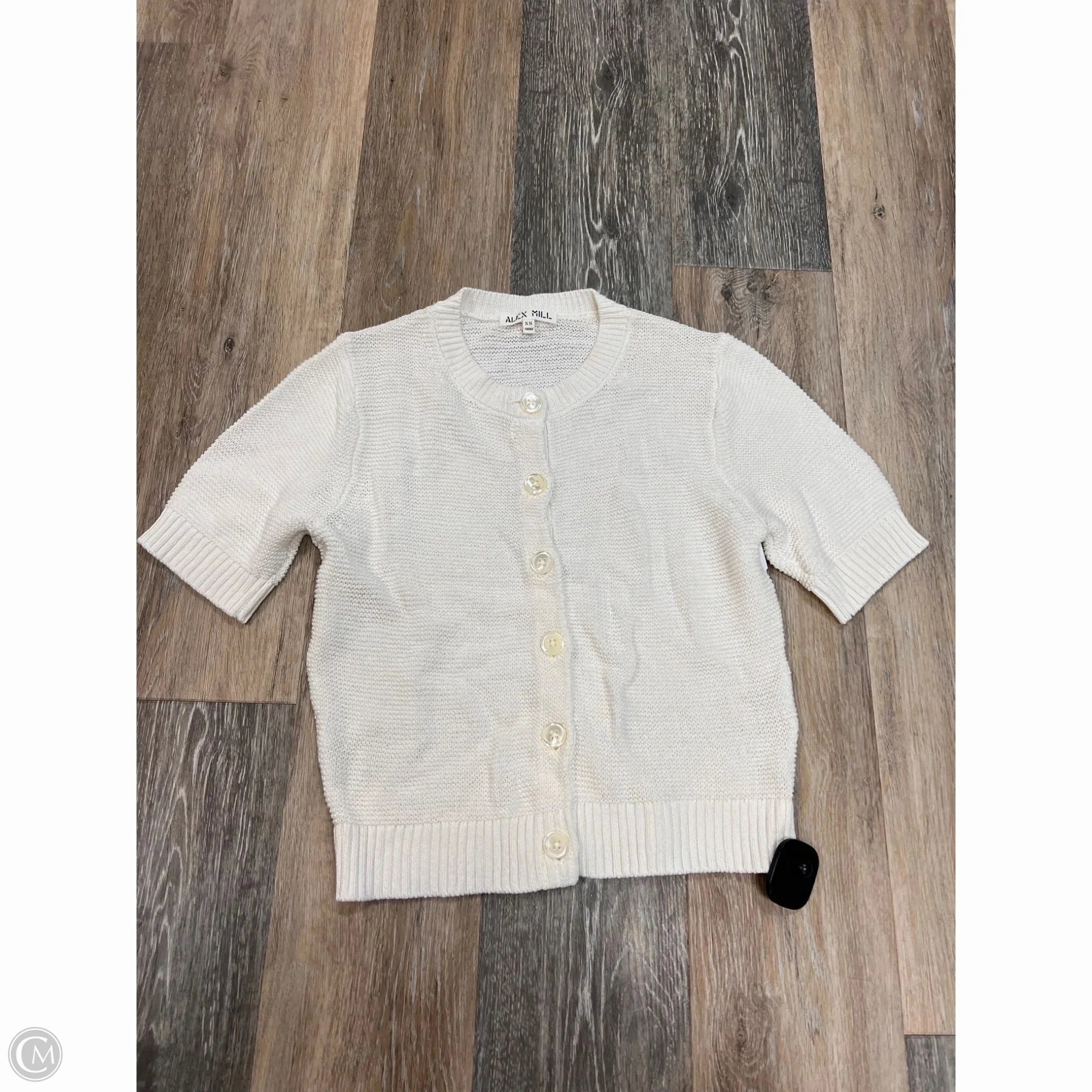 Cozy Waistband Comfort Stretch Sweater Short Sleeve Designer By Alex Mill In White, Size: Xs