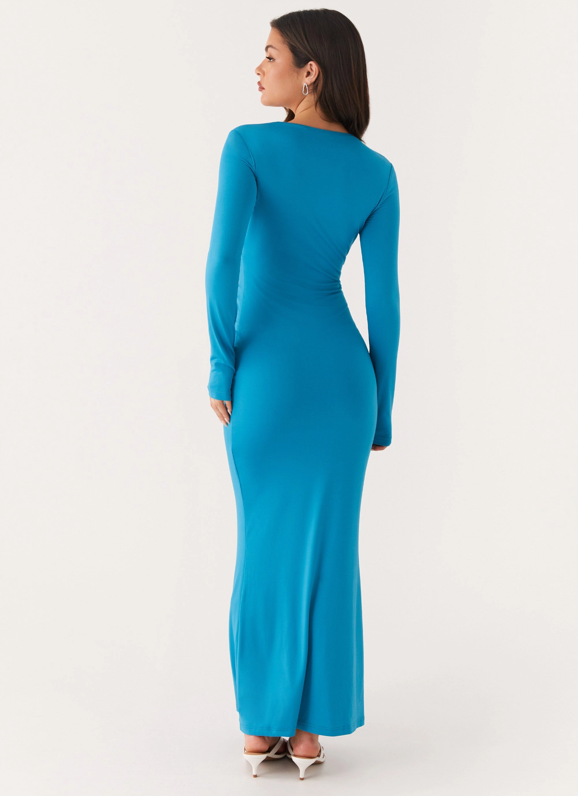 Miesha Long Sleeve Maxi Dress - Blue Cool Tone