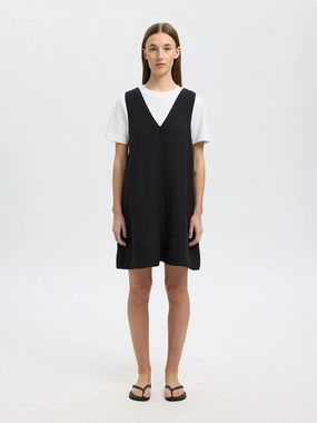 Bold Structure SELECTED Linna Linen Dress in Black