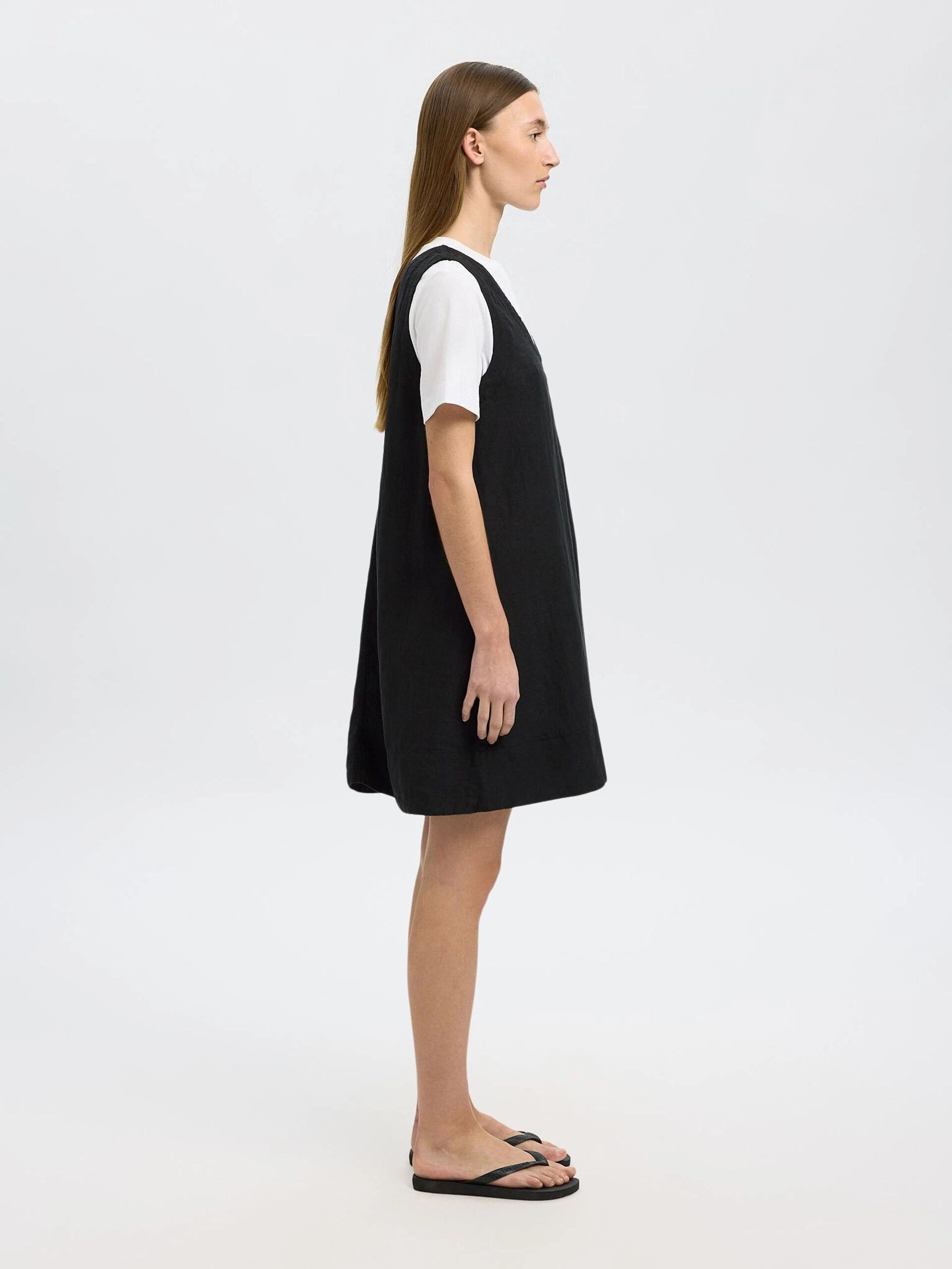 SELECTED Linna Linen Dress in Black Vibrant Spirit Everyday-Use