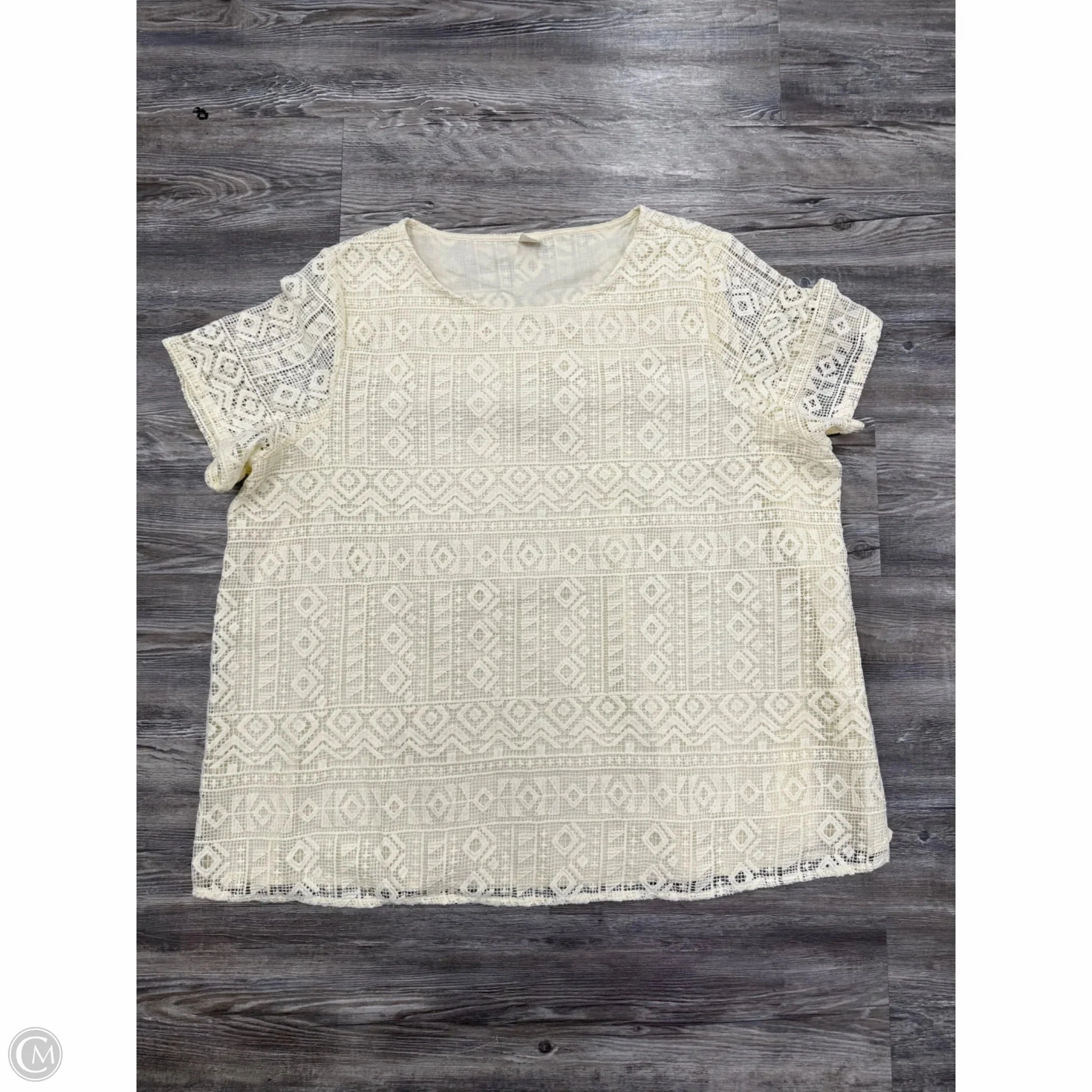 Top Short Sleeve By Like Love In Cream, Size: 3x ComfortFirst Summer Wardrobe