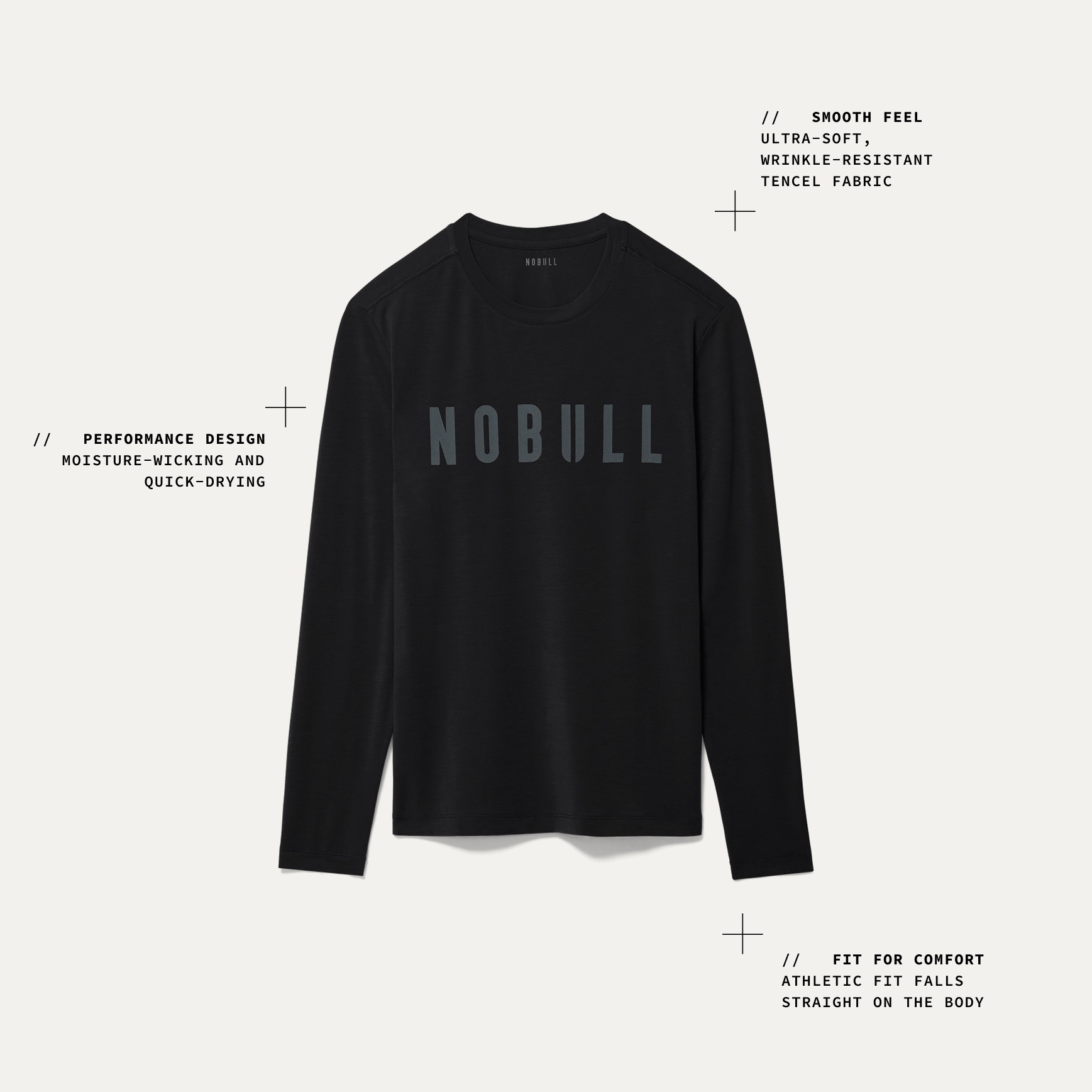 Men's NOBULL Long Sleeve Tee Convertible Neckline