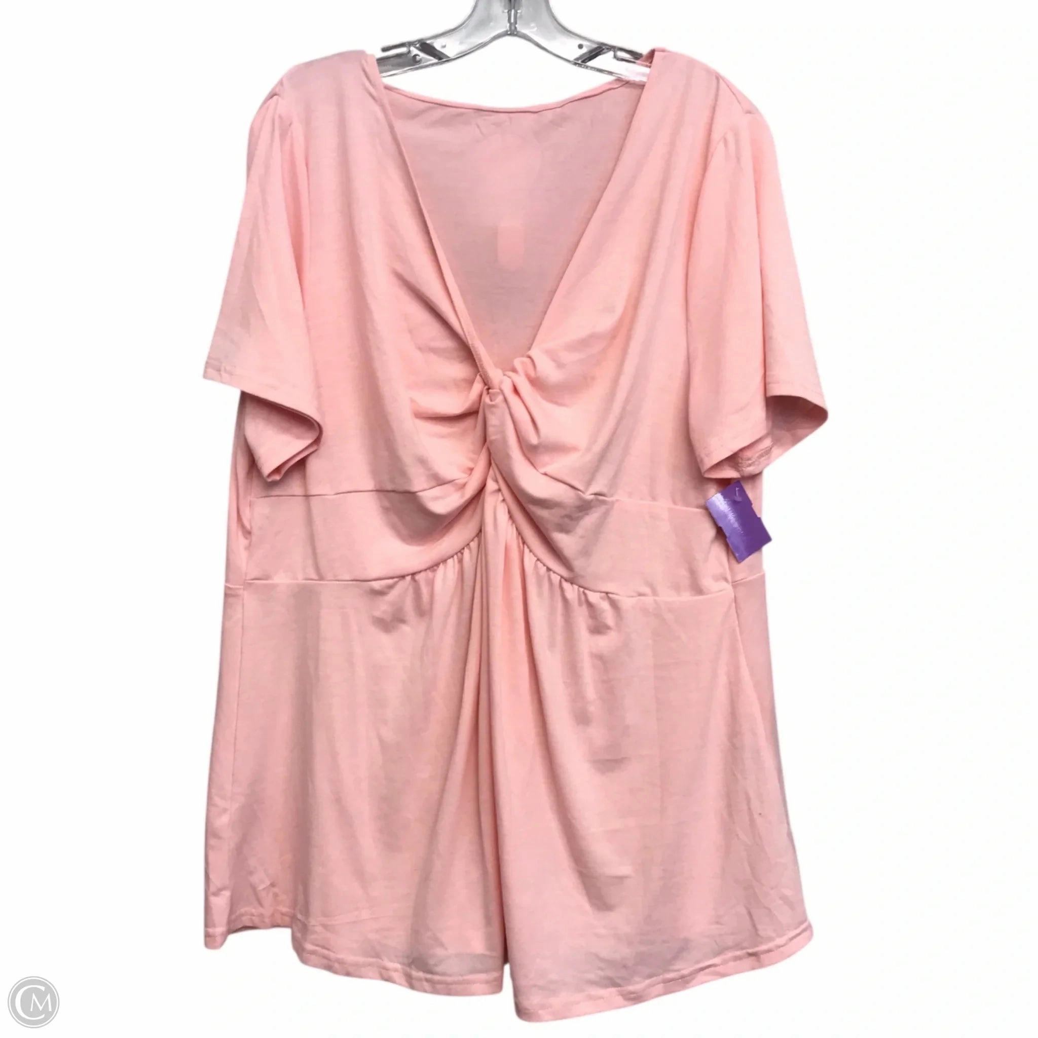 Top Short Sleeve By Shein In Pink, Size: 4x NeutralTonesCollection