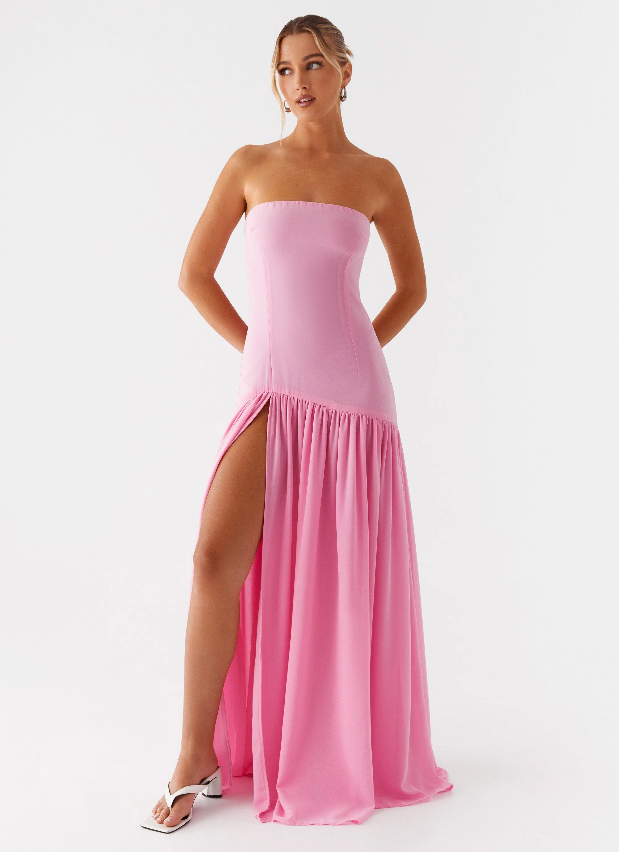 Eden Strapless Maxi Dress - Pink Muted Tones Relax Appeal