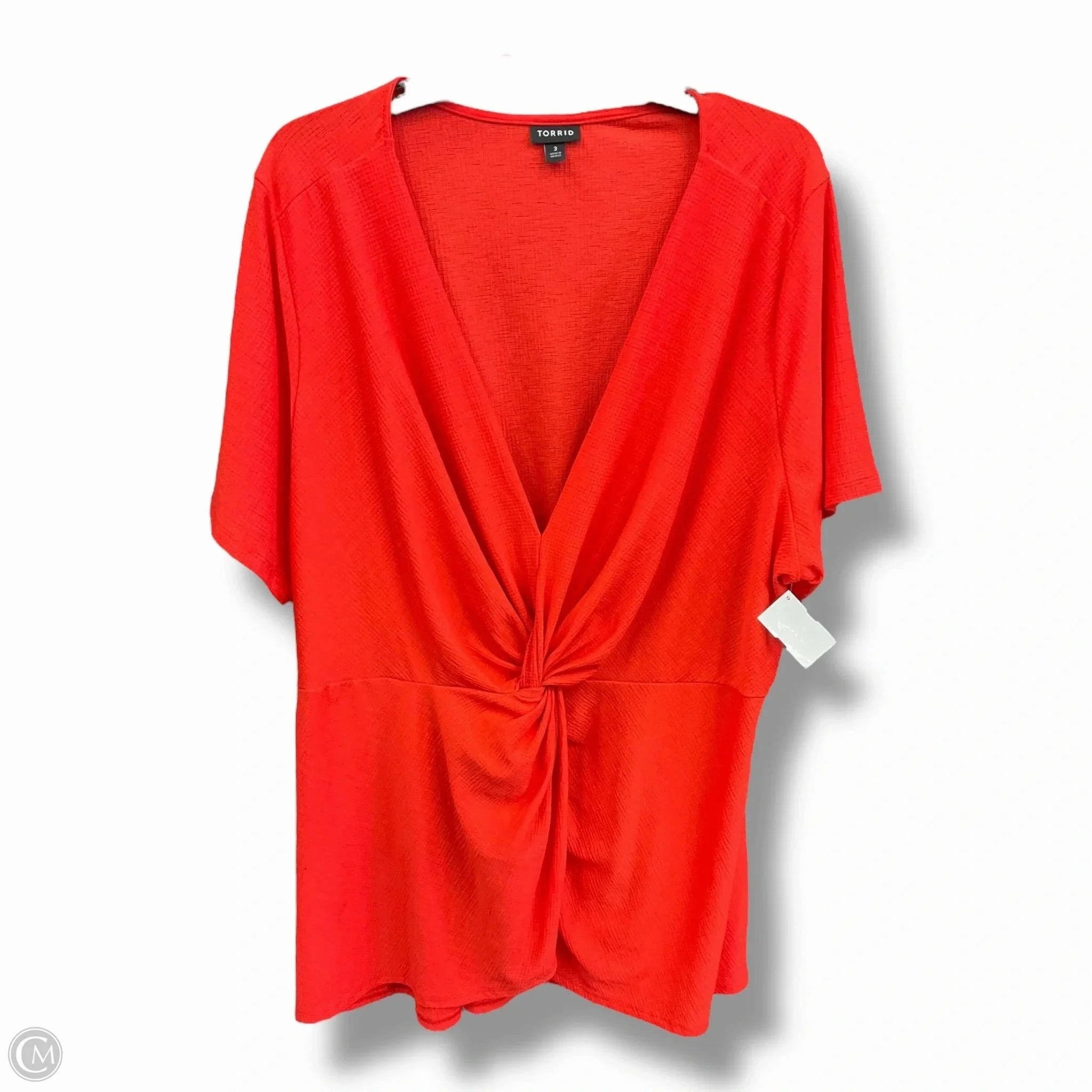 Soft Stretch Fit Non Restrictive Fit Top Short Sleeve By Torrid In Orange, Size: 3x