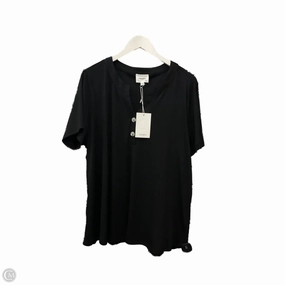 Top Short Sleeve By Andree By Unit In Black, Size: 2x Heather Texture Finish athletic style
