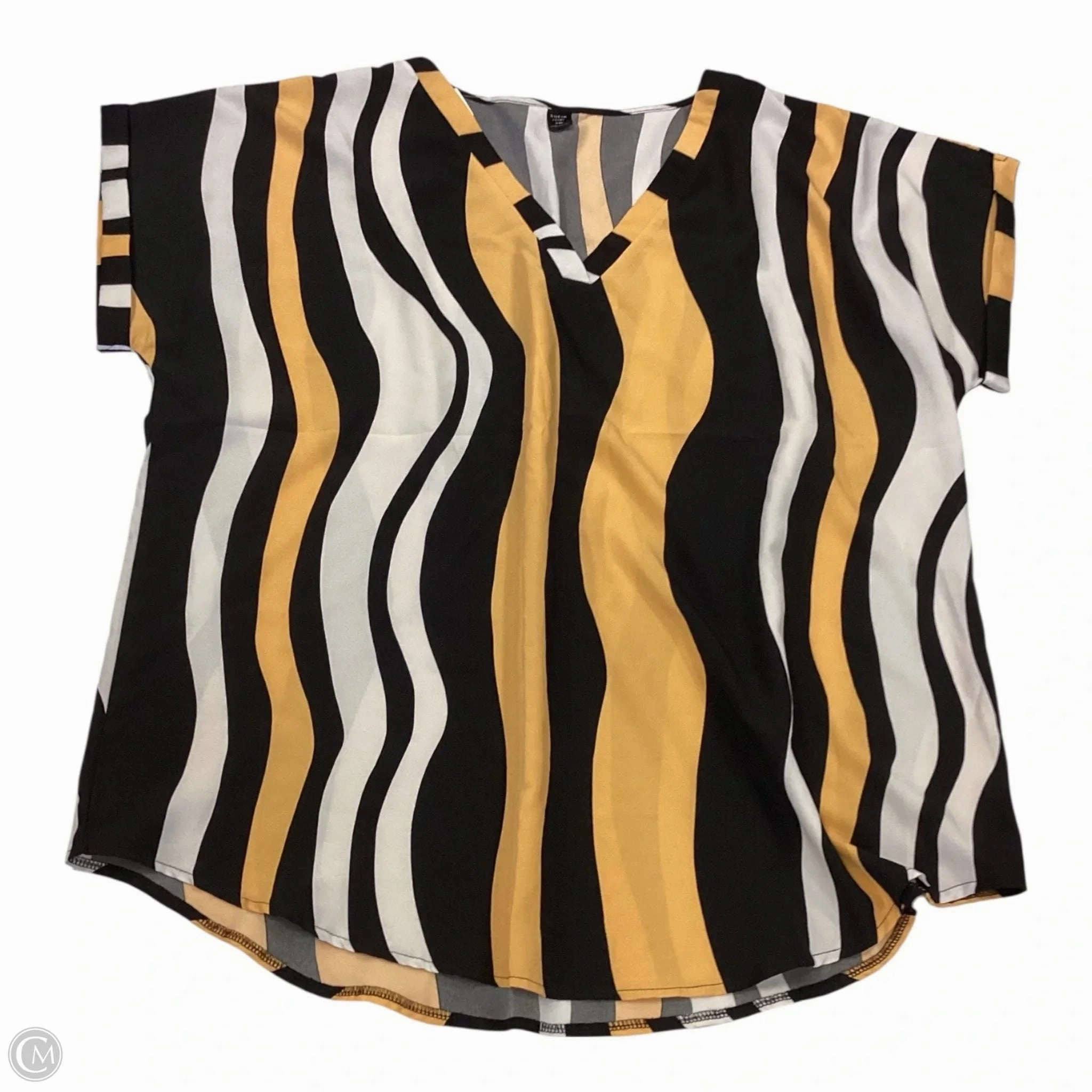 Ethically Sourced Materials Eco Certified Textile Top Short Sleeve By Shein In Multi-colored, Size: 4x