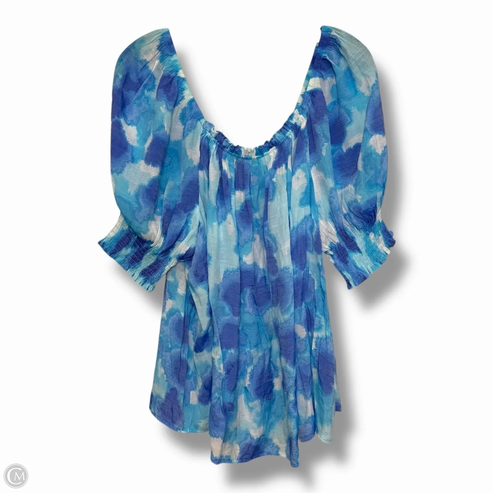 Casual Appeal Comfy Layer Top Short Sleeve By Zac And Rachel In Blue, Size: 2x