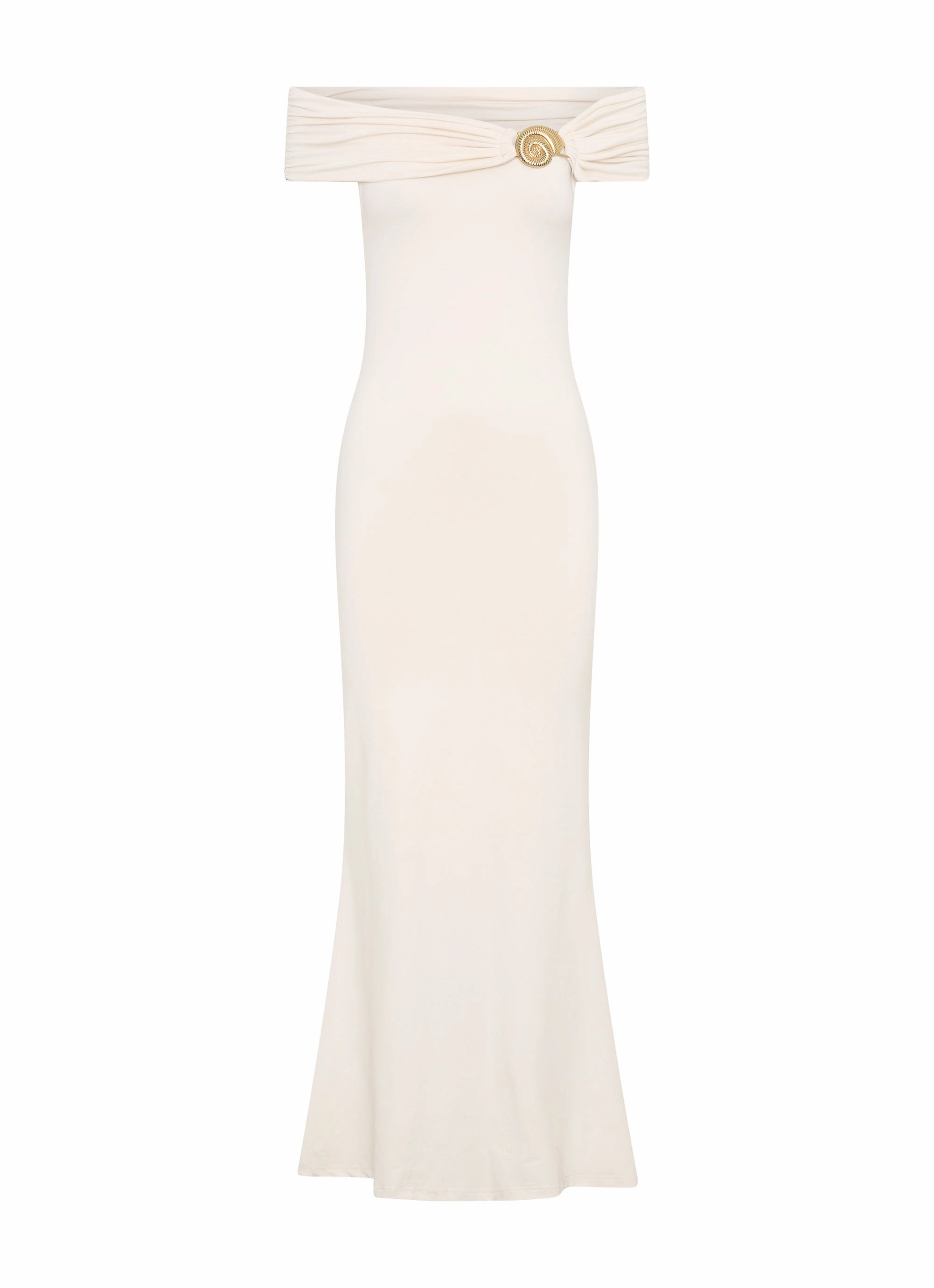 Illusion Maxi Dress - Ivory Jewel Accent