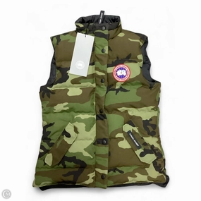 Vest Luxury Designer By Canada Goose In Camouflage Print, Size: S Packable Feature Zipper Guard Weatherproofing