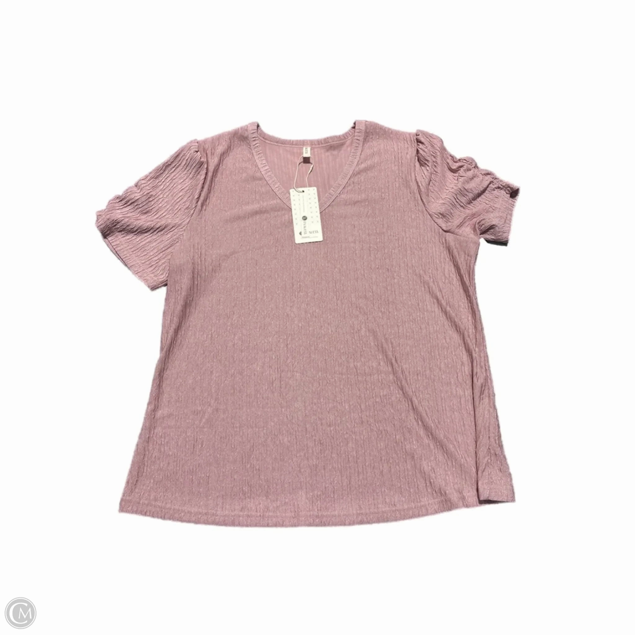 Top Short Sleeve By Cme In Pink, Size: 2x Hypoallergenic Textile Fuzz Free Surface