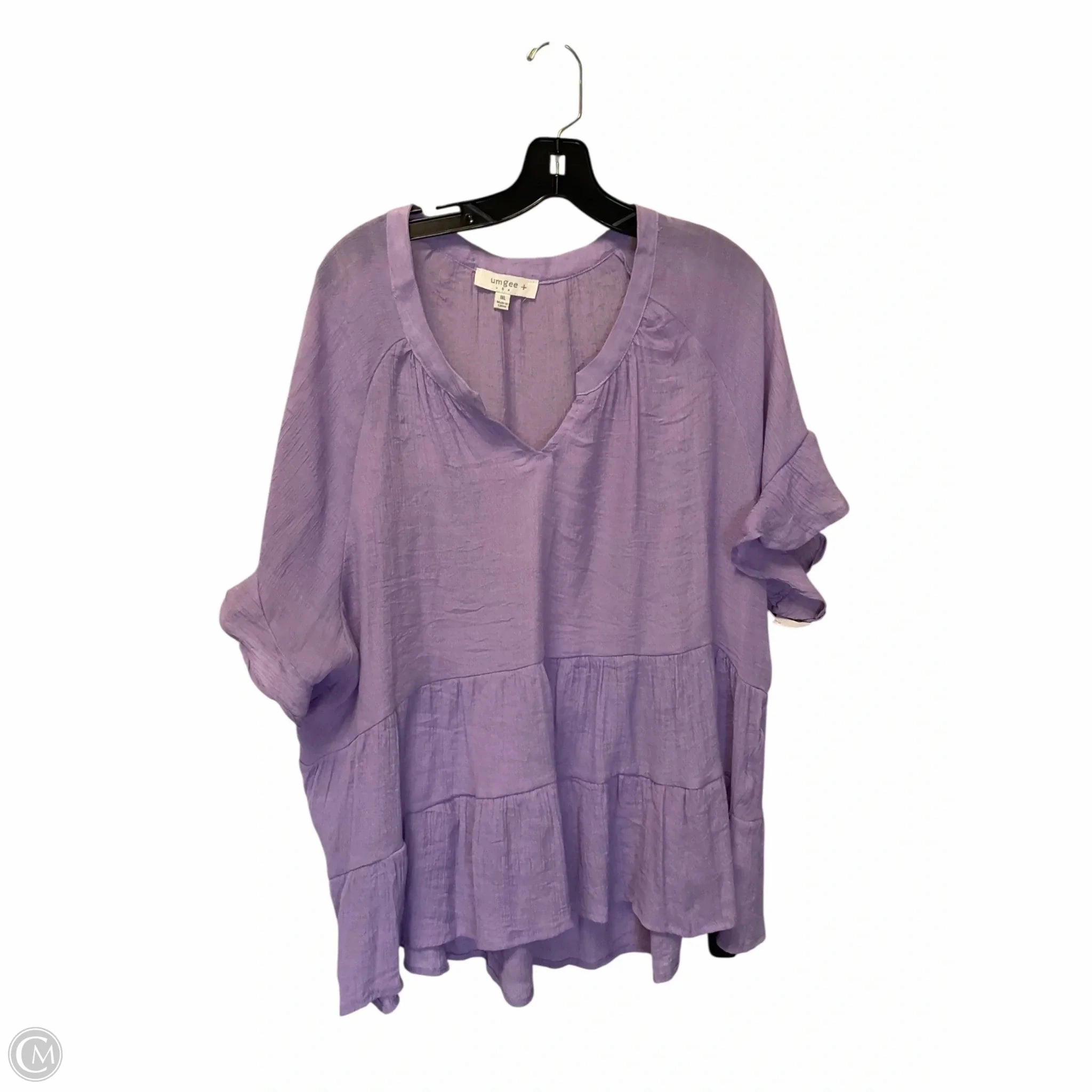 Top Short Sleeve By Umgee In Purple, Size: 1x Outdoor Smart
